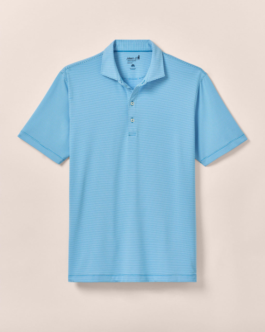 Johnnie-O Performance Jersey Polo - Lyndonn Stripe, Gulf Blue