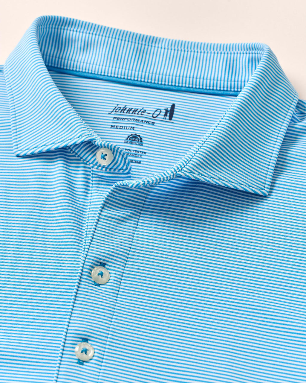 Johnnie-O Performance Jersey Polo - Lyndonn Stripe, Gulf Blue