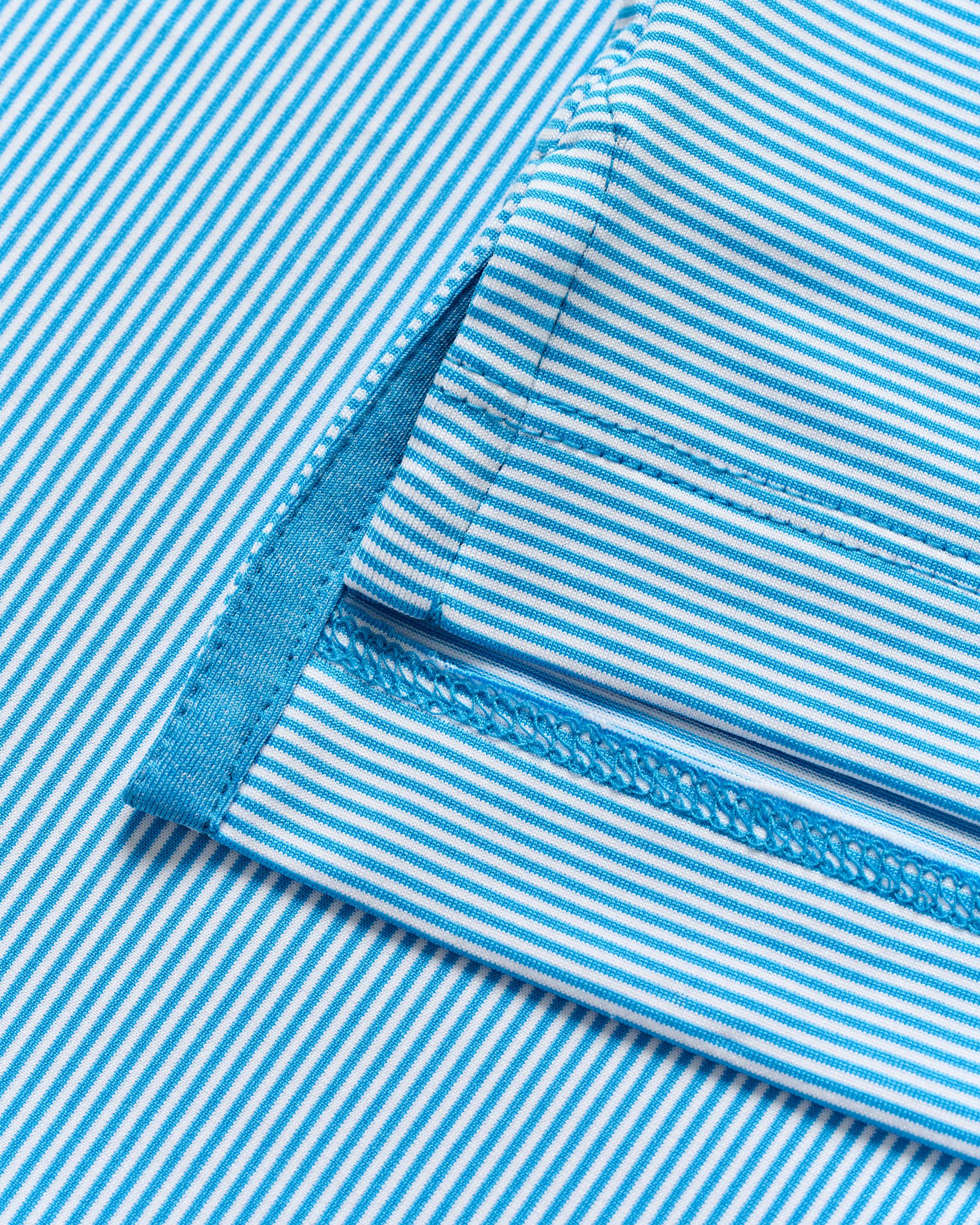 Johnnie-O Performance Jersey Polo - Lyndonn Stripe, Gulf Blue