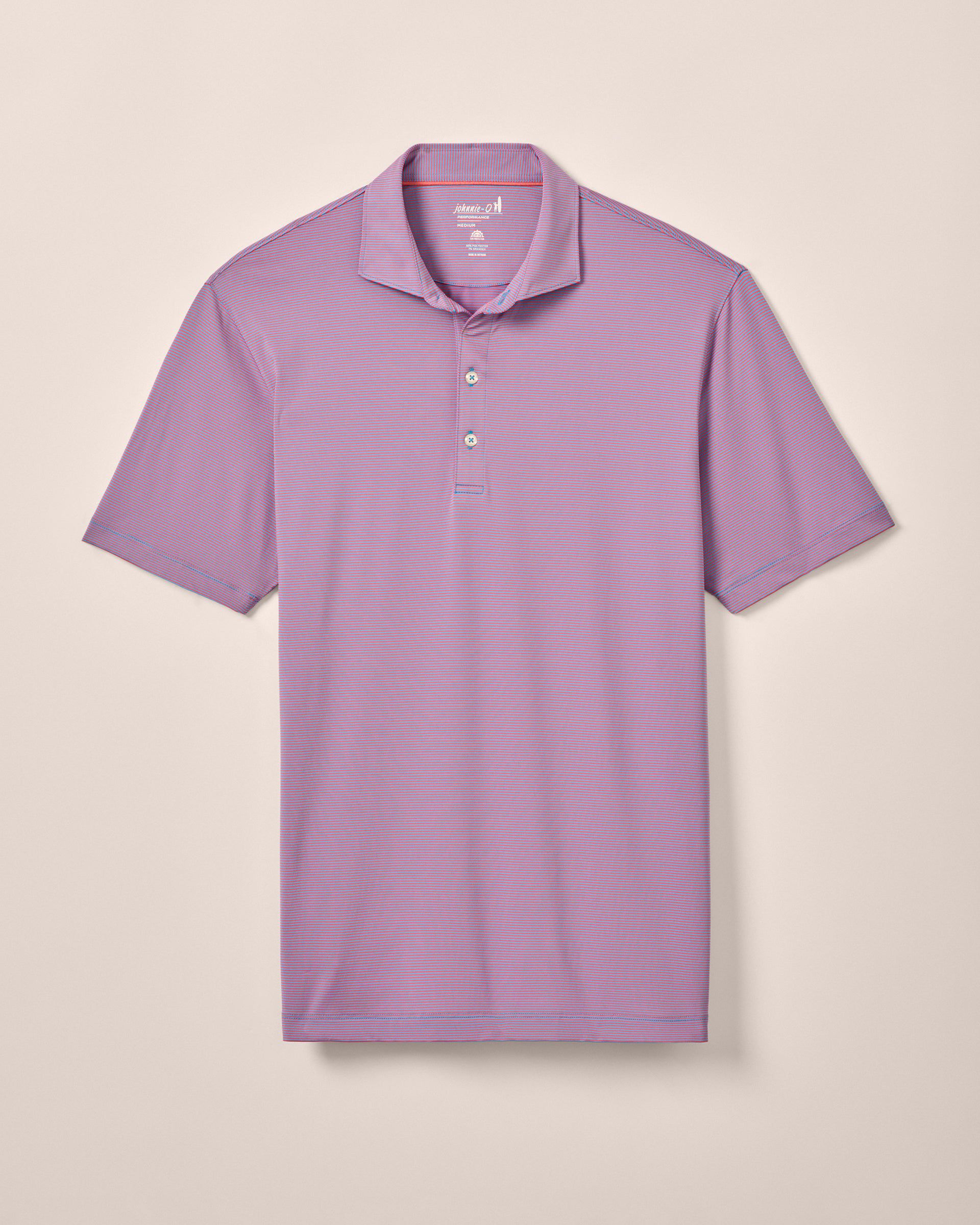 Johnnie-O Performance Jersey Polo - Lyndonn Stripe, Gulf Blue