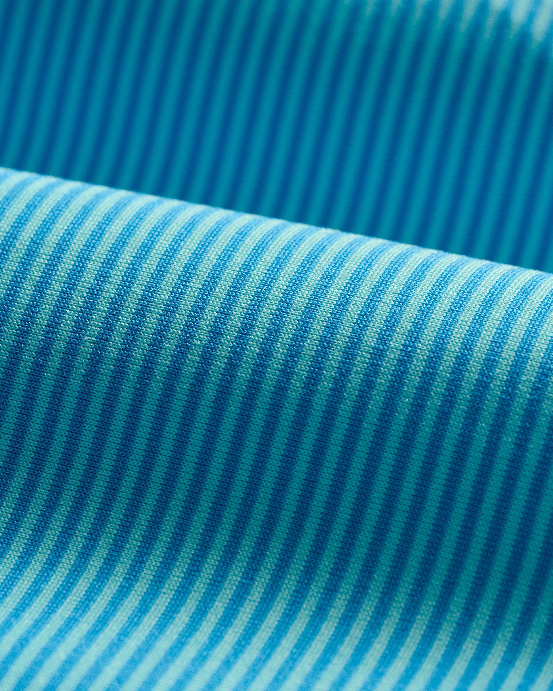 Johnnie-O Performance Jersey Polo - Lyndonn Stripe, Gulf Blue