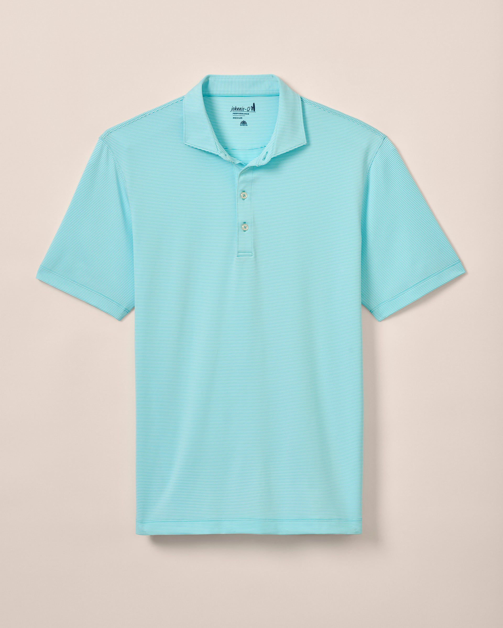 Johnnie-O Performance Jersey Polo - Lyndonn Stripe, Tarpon