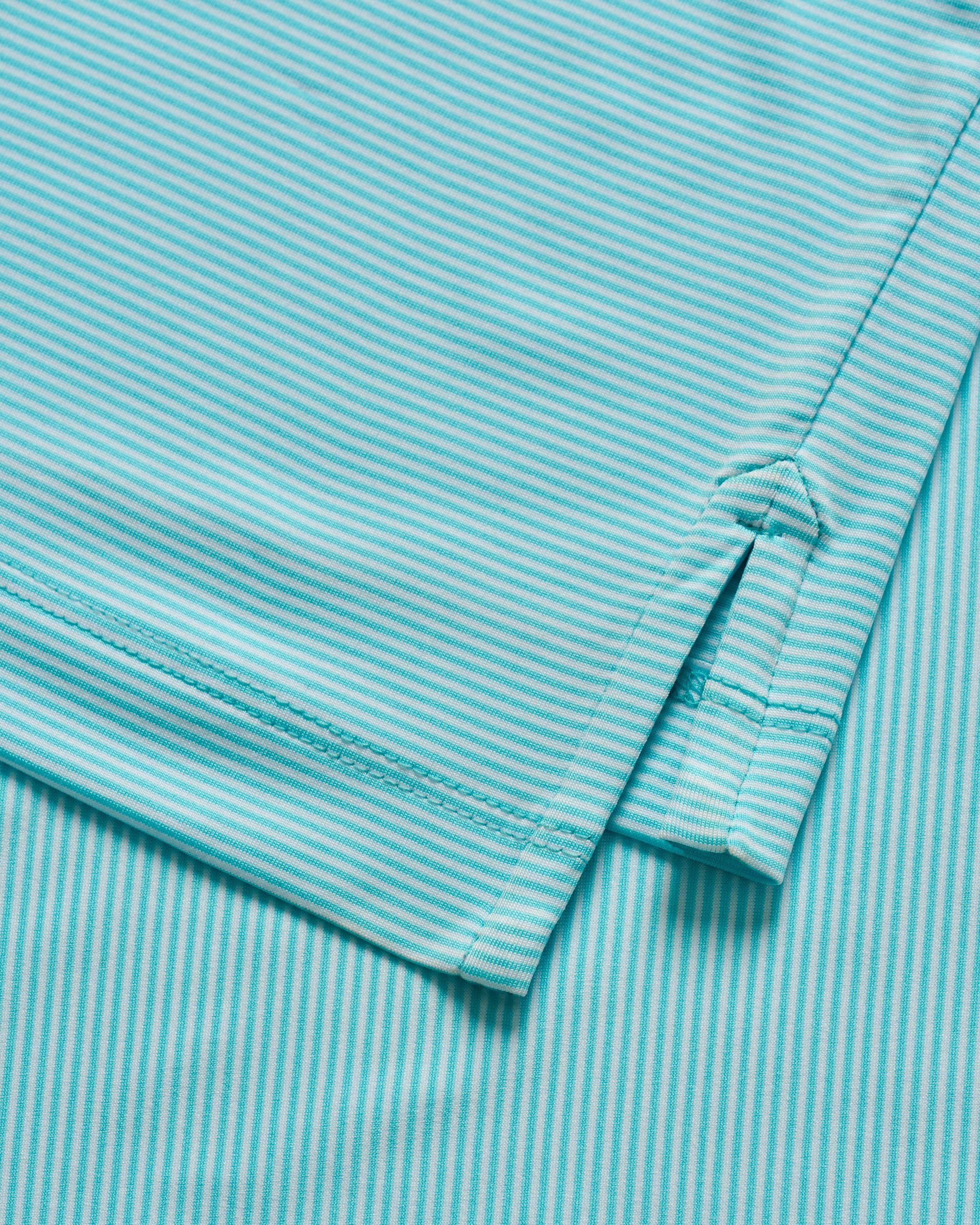 Johnnie-O Performance Jersey Polo - Lyndonn Stripe, Gulf Blue