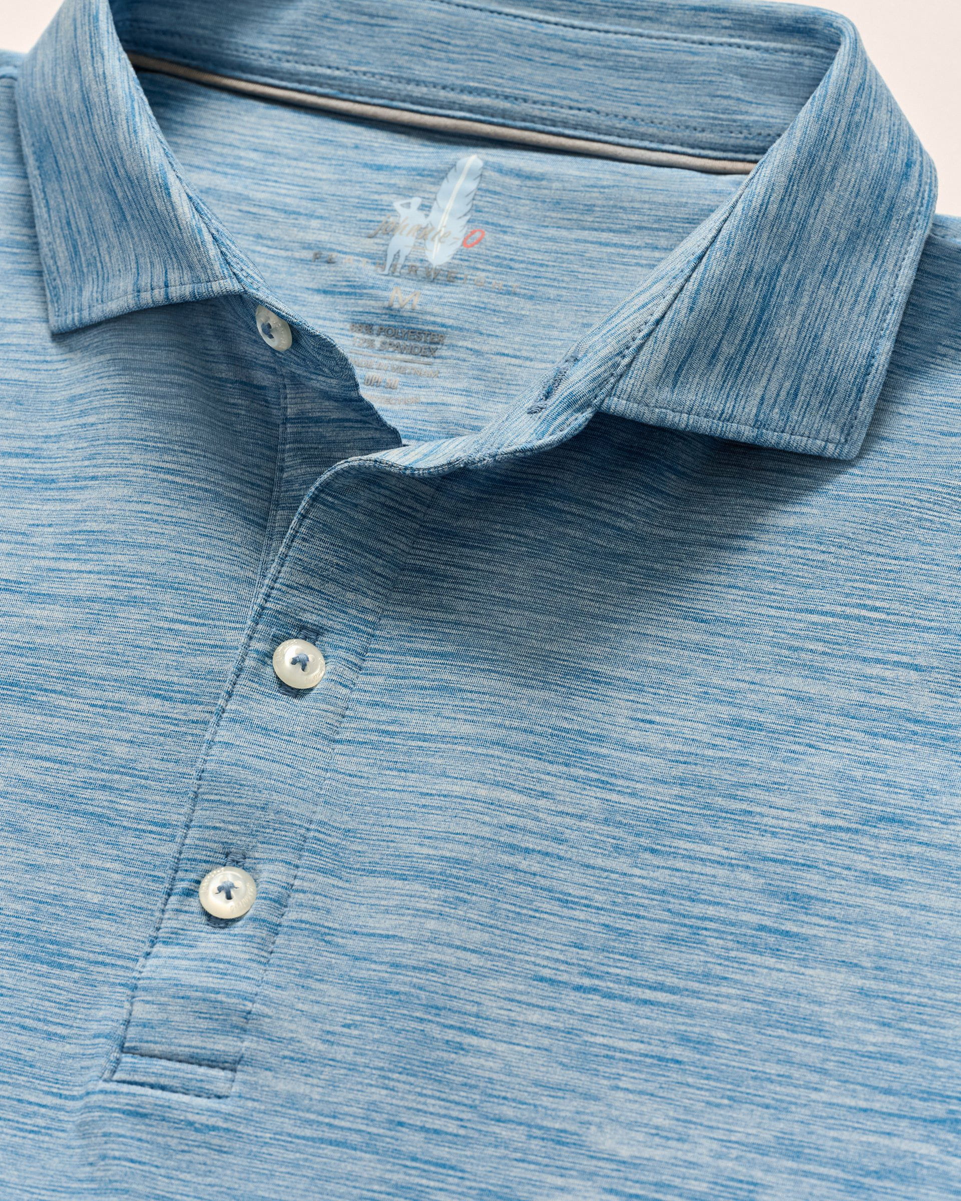 Johnnie-O Performance Featherweight Polo - Solid, Barrels Blue