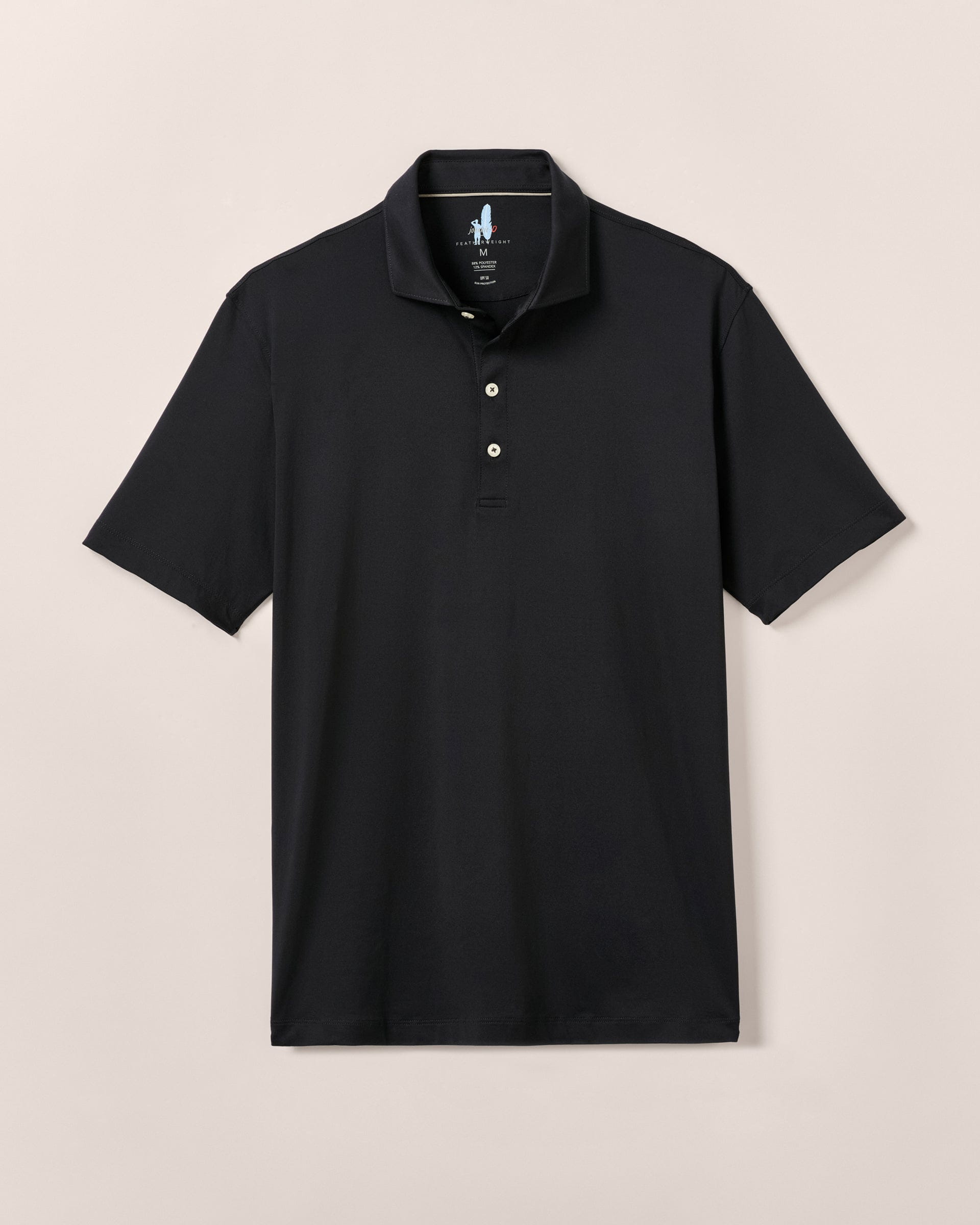 Johnnie-O Performance Featherweight Polo - Solid, Black