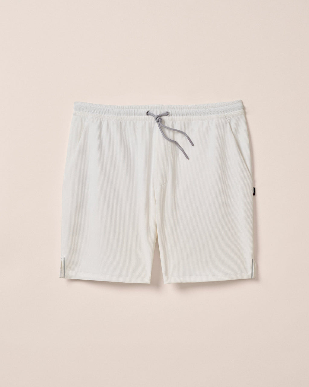Johnnie-O Jumpin Ribbed Knit Performance Shorts, White