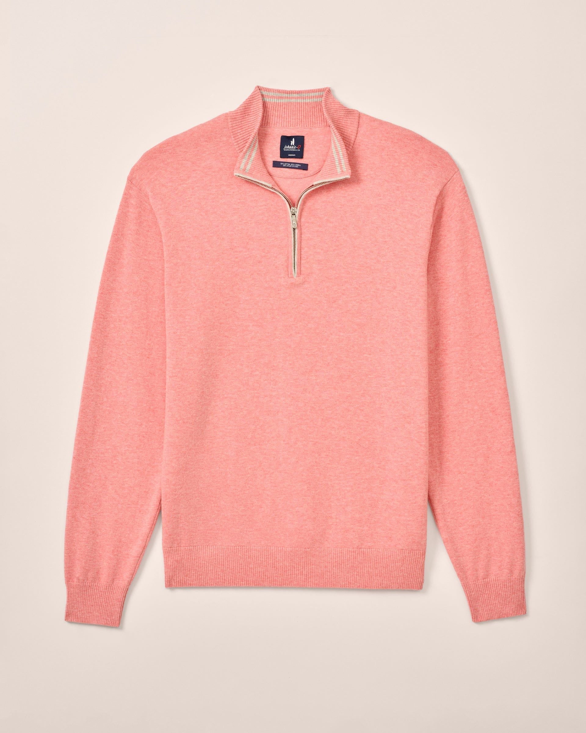 Johnnie-O Desmond Plaited Cotton Blend 1/4 Zip Sweater