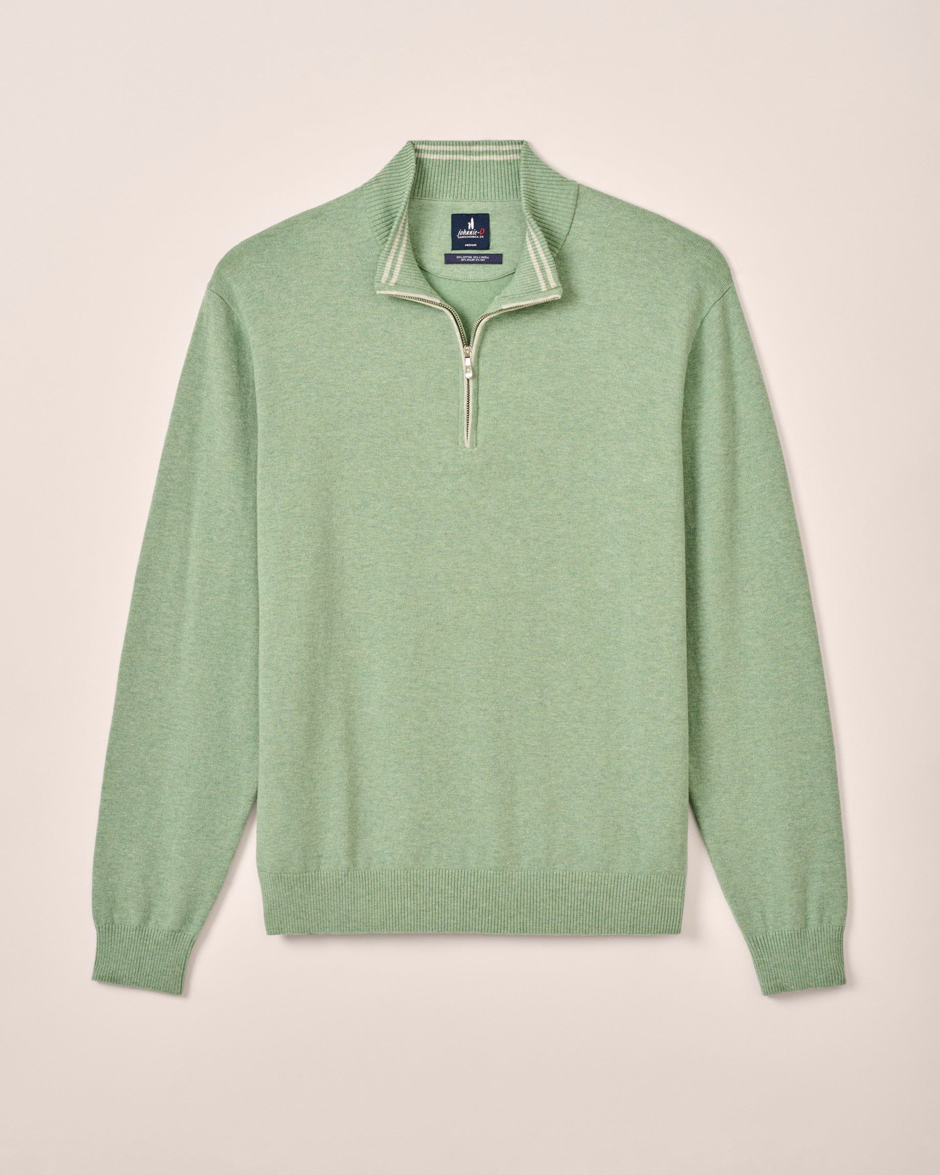 Johnnie-O Desmond Plaited Cotton Blend 1/4 Zip Sweater