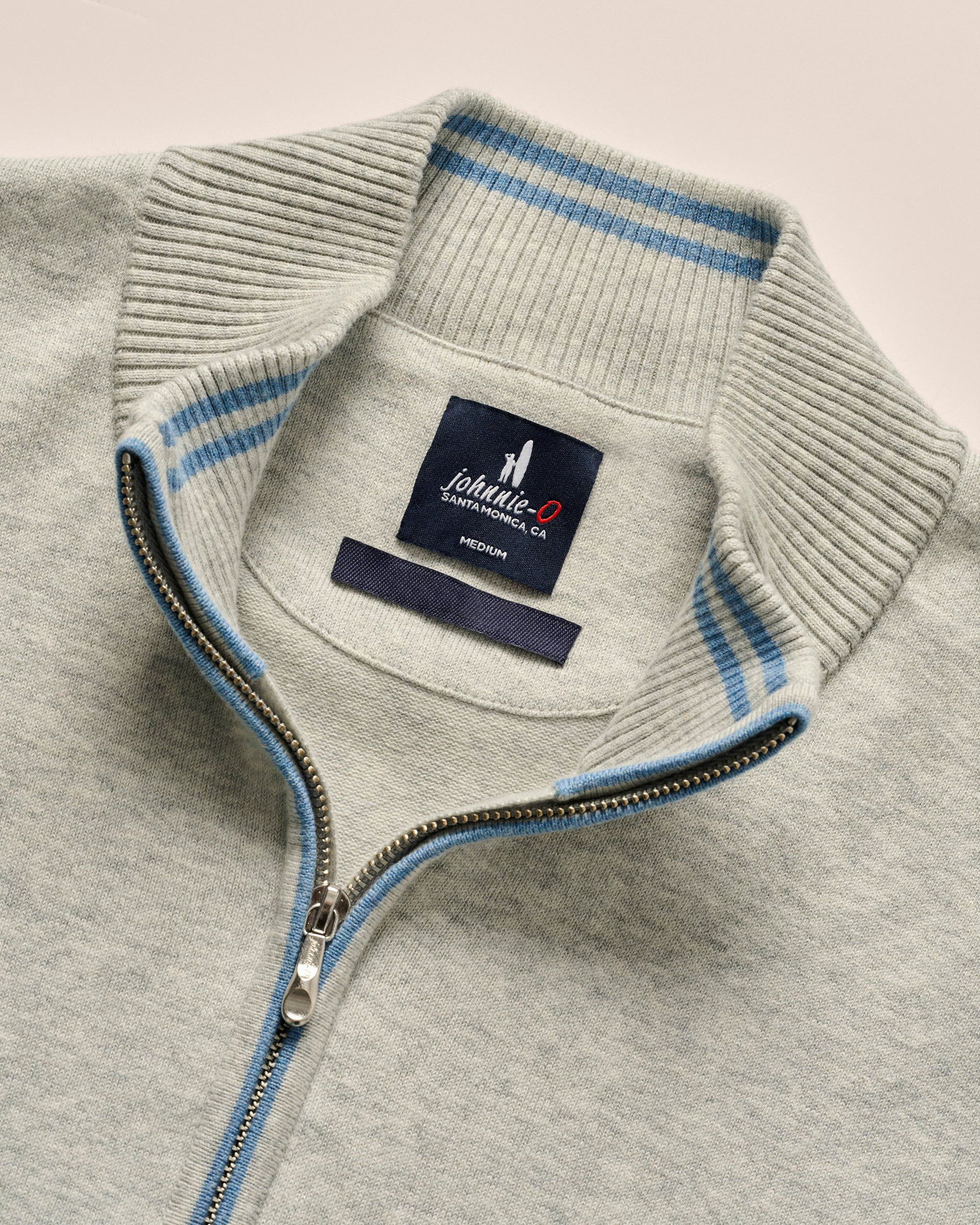 Johnnie-O Desmond Plaited Cotton Blend 1/4 Zip Sweater