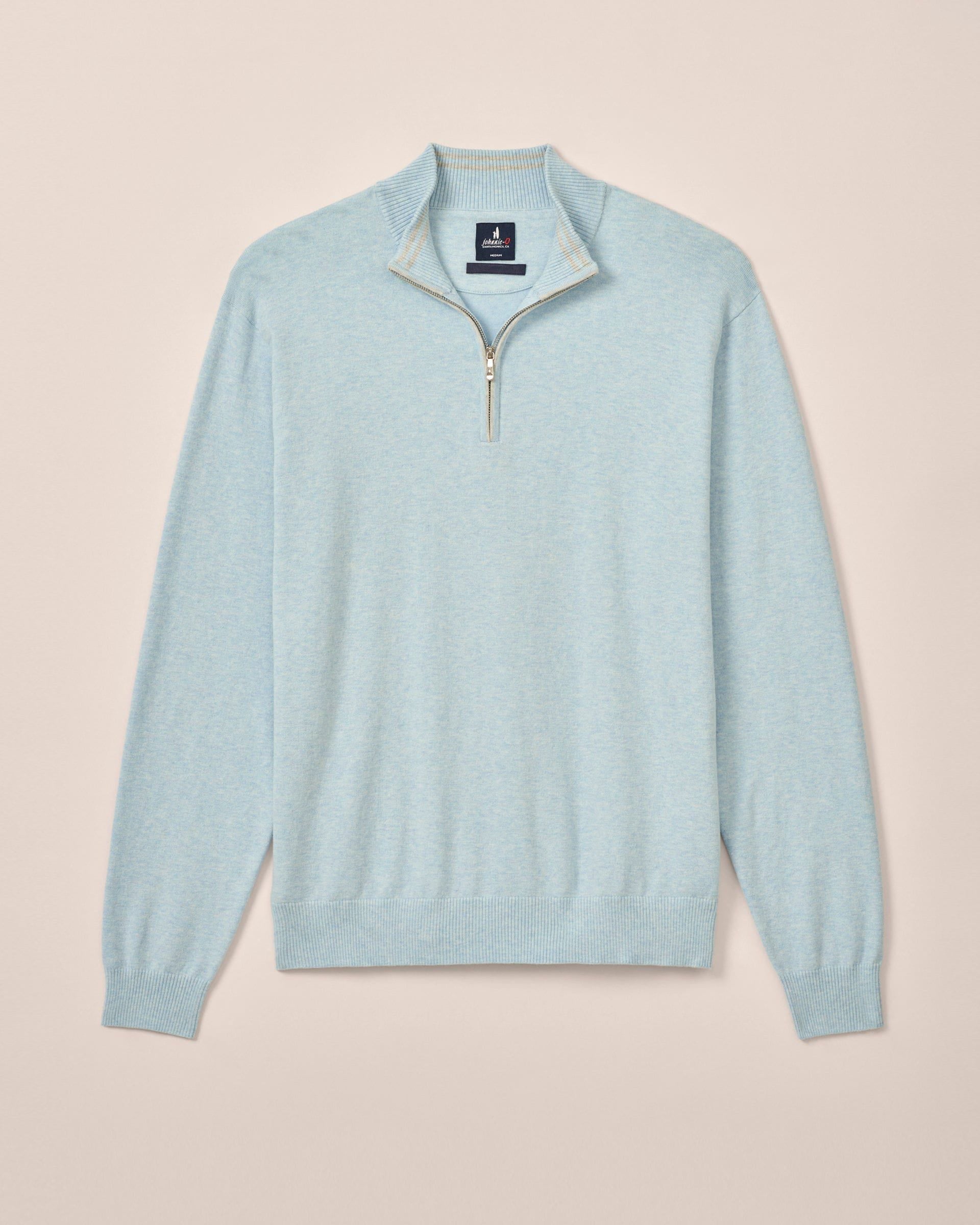 Johnnie-O Desmond Plaited Cotton Blend 1/4 Zip Sweater