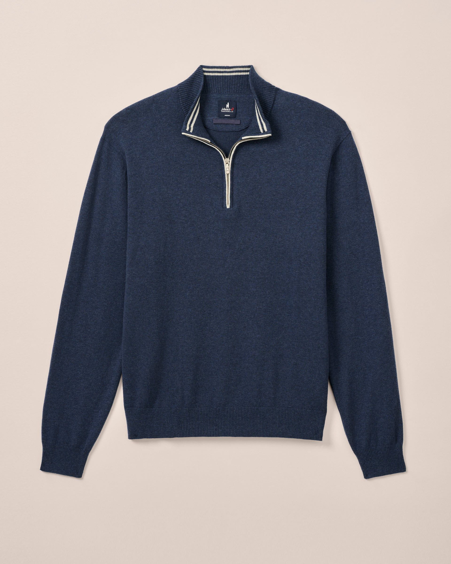 Johnnie-O Desmond Plaited Cotton Blend 1/4 Zip Sweater