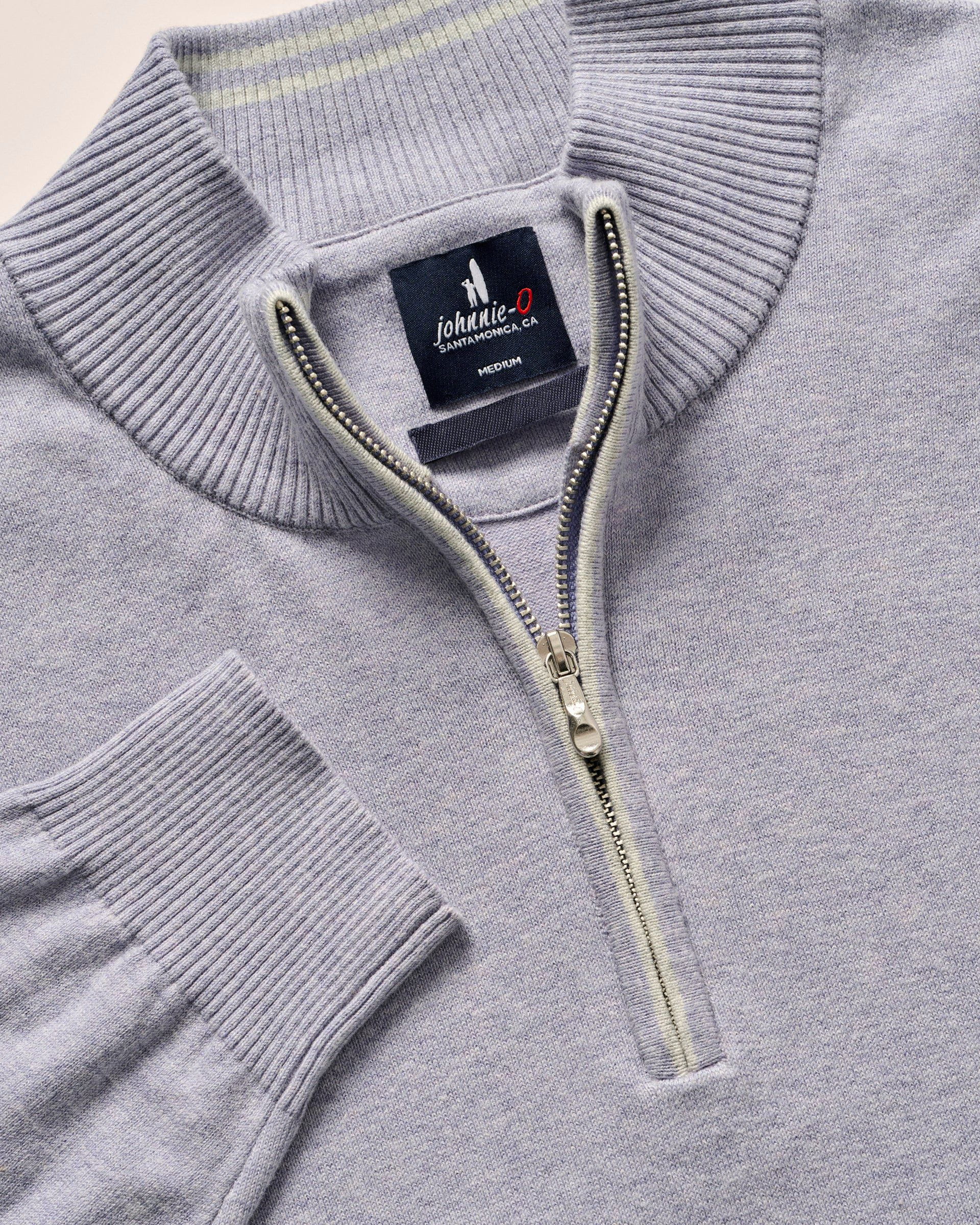 Johnnie-O Desmond Plaited Cotton Blend 1/4 Zip Sweater