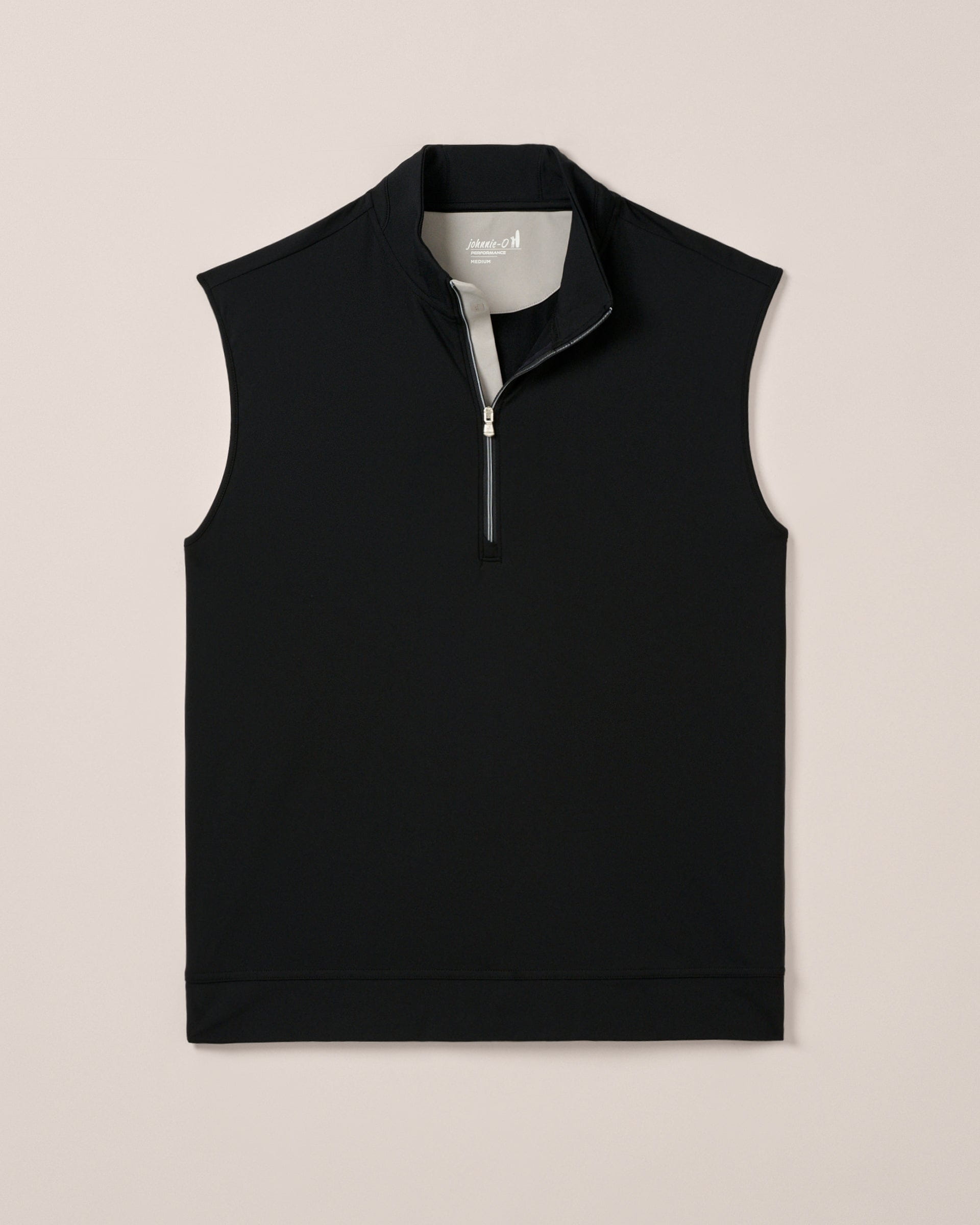 Johnnie-O The Motion 1/4 Zip Performance Vest, Black