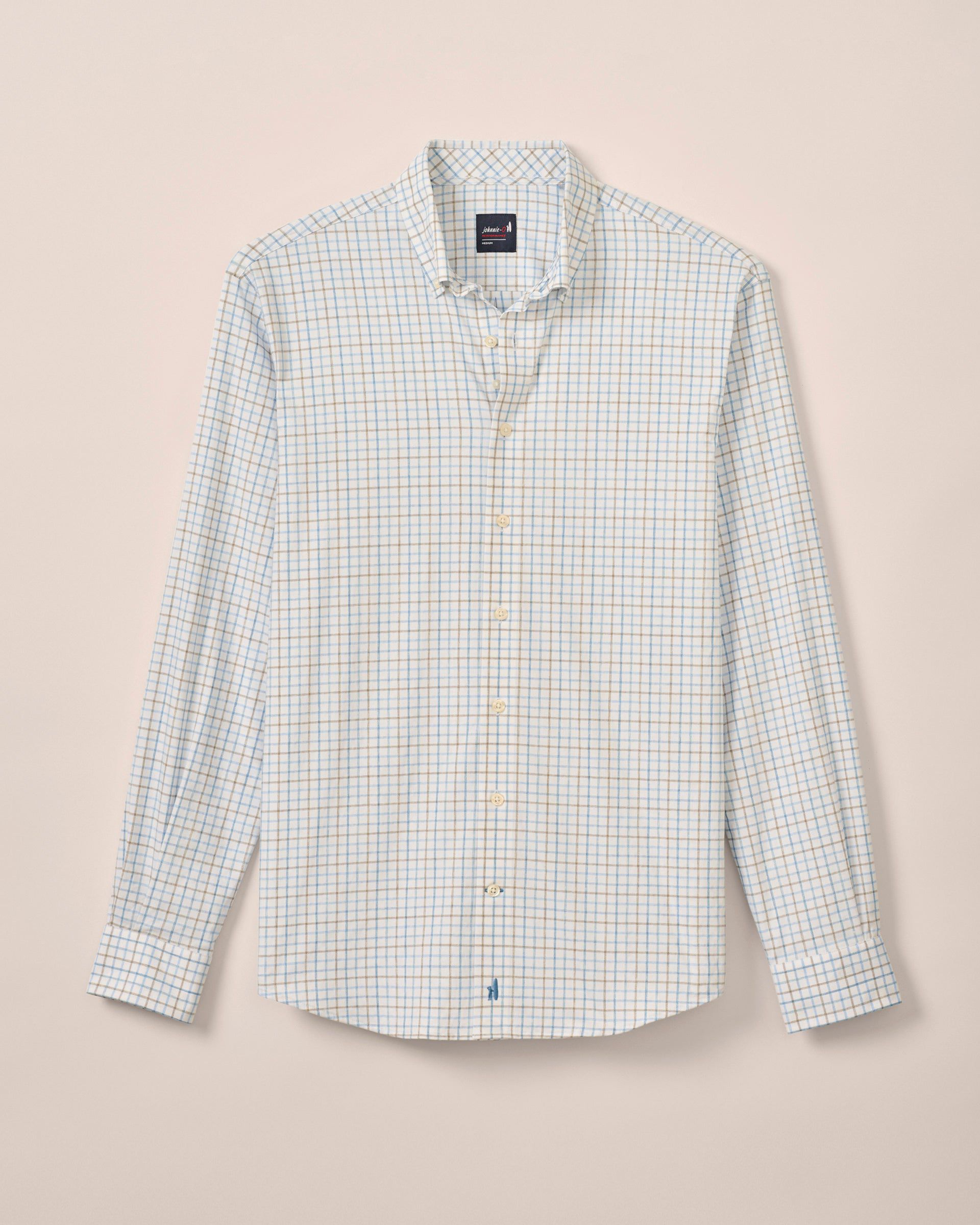 Johnnie-O Everyday Performance Button Down Shirt - Paddock Tattersall, Maliblu