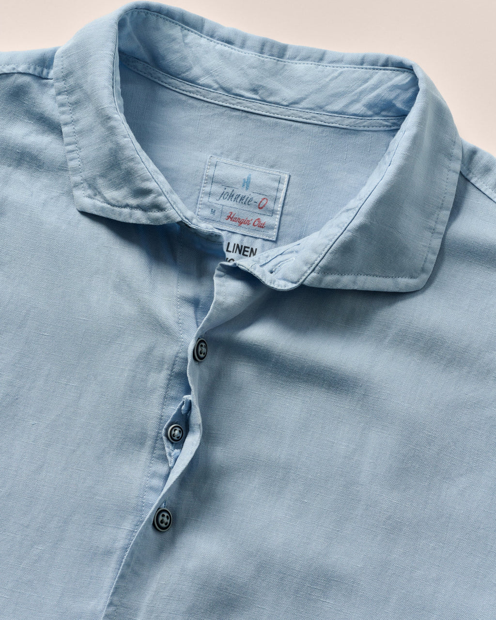 Johnnie-O Garment Dyed Short Sleeve Printed Button Down Shirt - Gianni Solid Knit, Maliblu