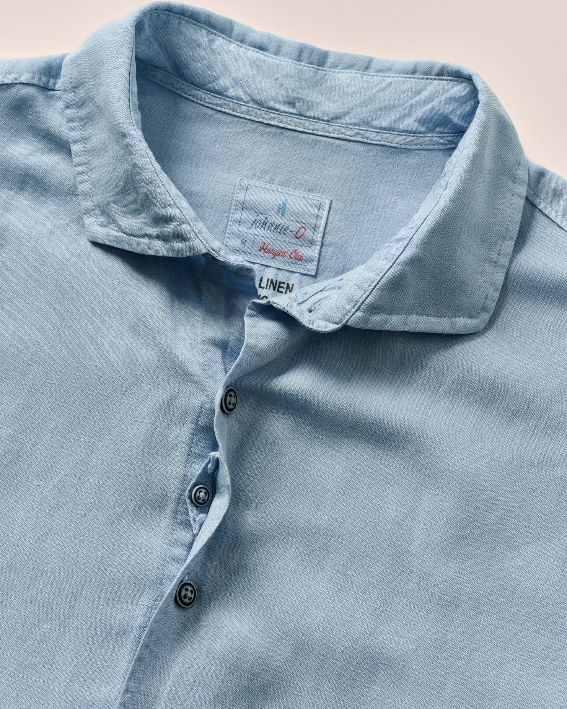 Johnnie-O Garment Dyed Short Sleeve Printed Button Down Shirt - Gianni Solid Knit, Maliblu