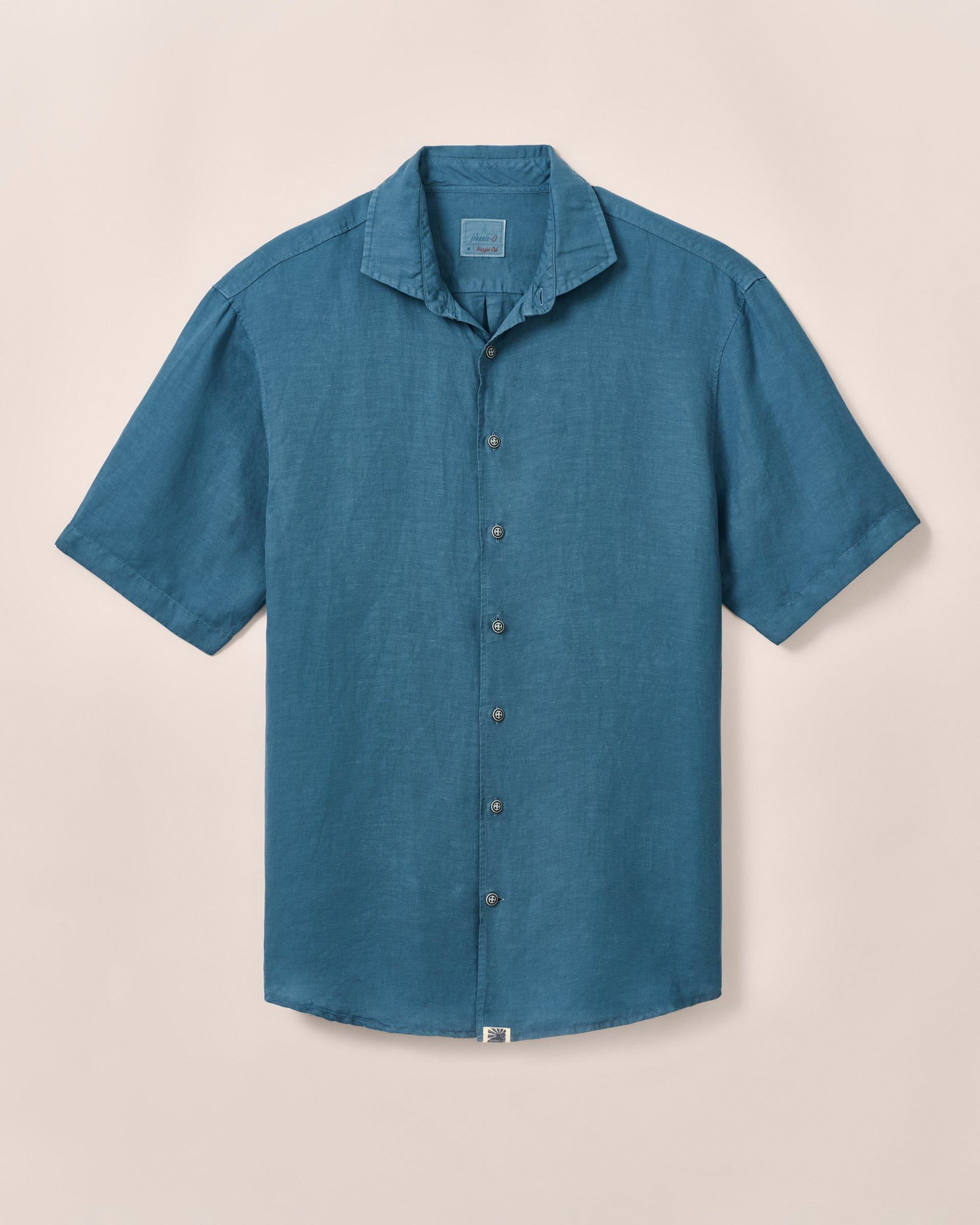 Johnnie-O Short Sleeve Hangin' Out Linen Button Down Shirt - Gianni