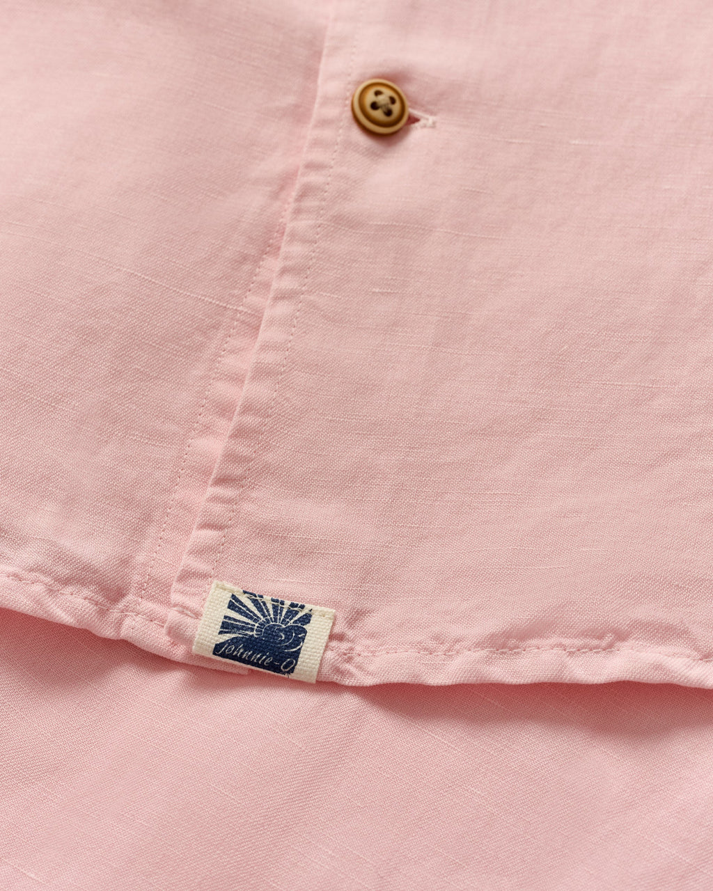 Johnnie-O Garment Dyed Short Sleeve Printed Button Down Shirt - Gianni Solid Knit, Petal