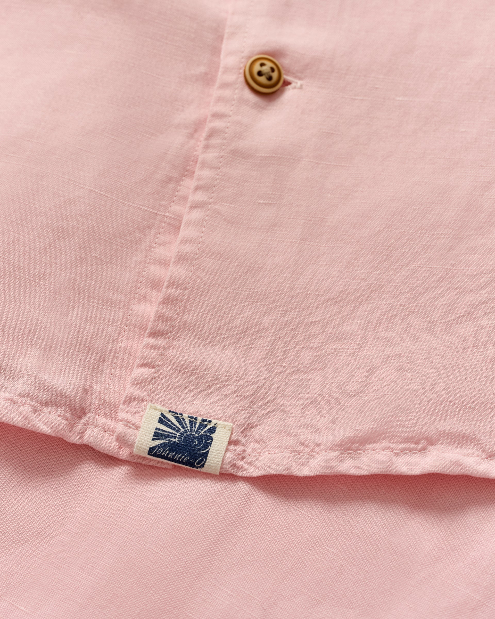 Johnnie-O Garment Dyed Short Sleeve Printed Button Down Shirt - Gianni Solid Knit, Petal
