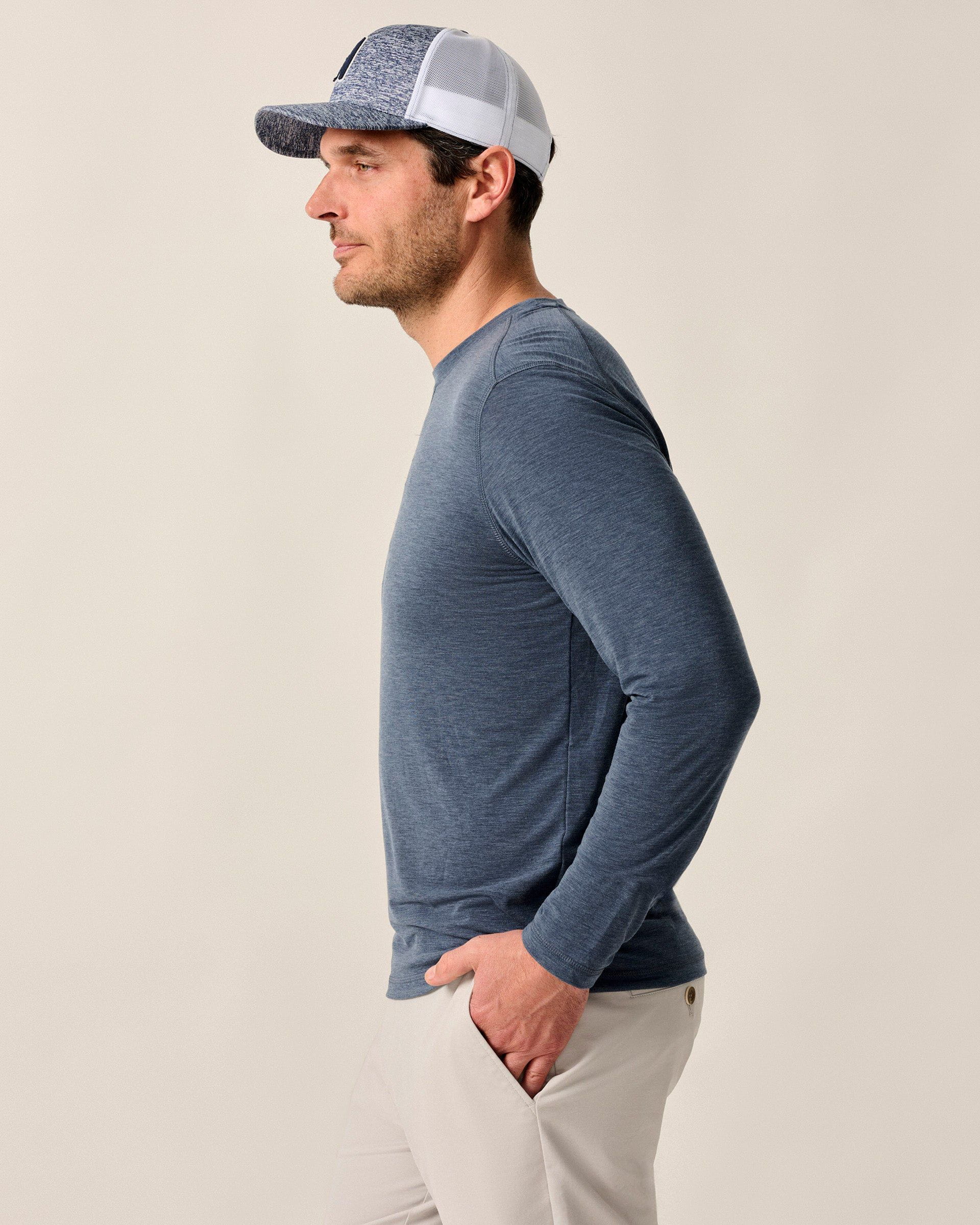 Johnnie-O The Course Performance T-Shirt - Long Sleeve, Wake