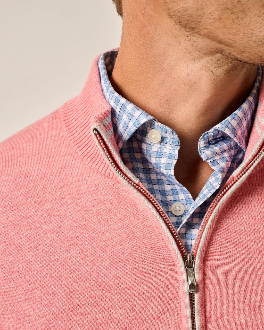 Johnnie-O Desmond Plaited Cotton Blend 1/4 Zip Sweater