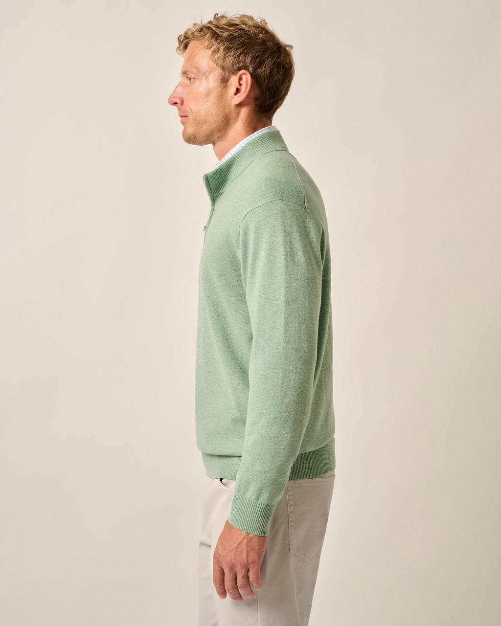 Johnnie-O Desmond Plaited Cotton Blend 1/4 Zip Sweater