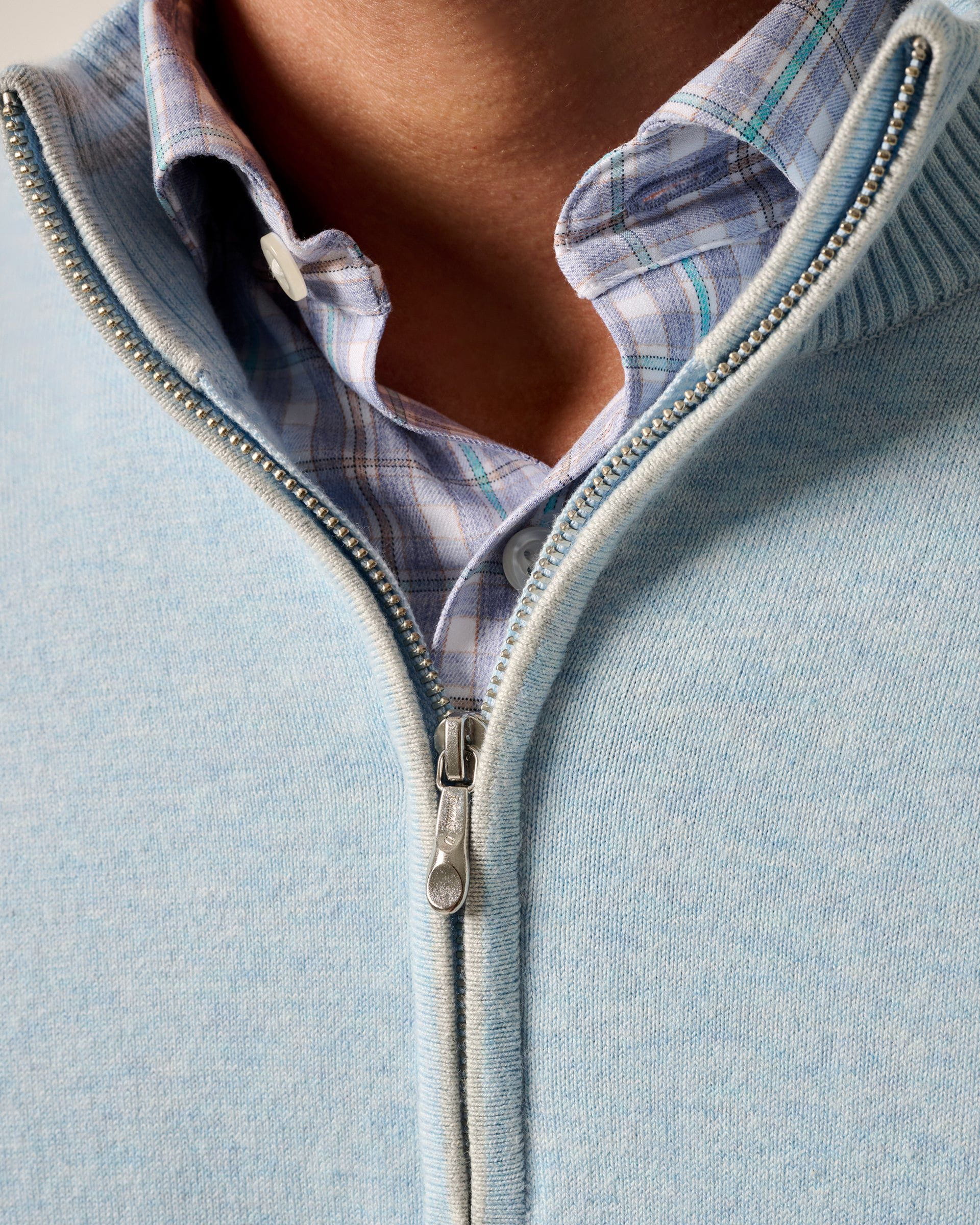 Johnnie-O Desmond Plaited Cotton Blend 1/4 Zip Sweater