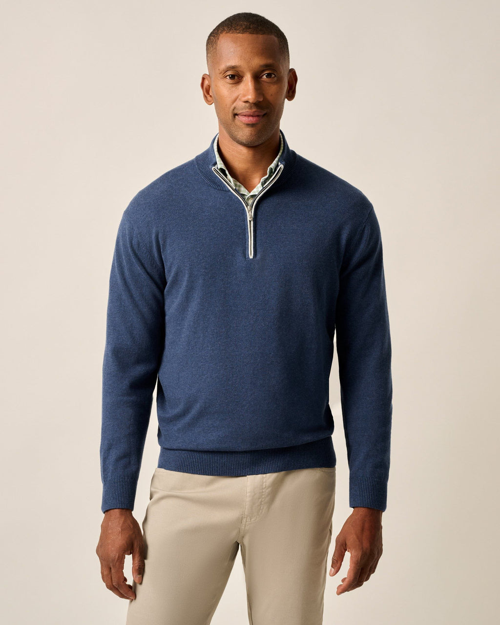 Johnnie-O Desmond Plaited Cotton Blend 1/4 Zip Sweater