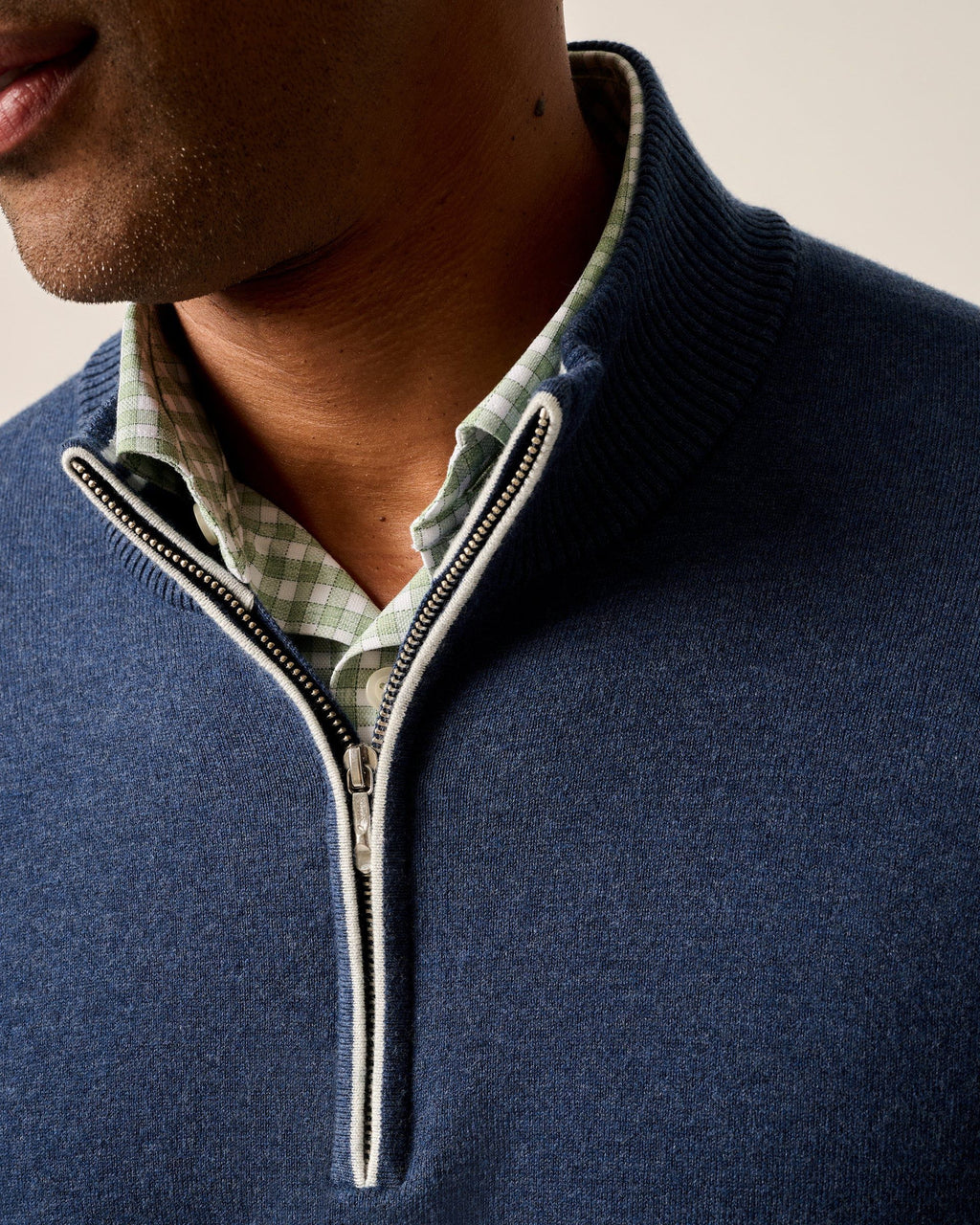 Johnnie-O Desmond Plaited Cotton Blend 1/4 Zip Sweater