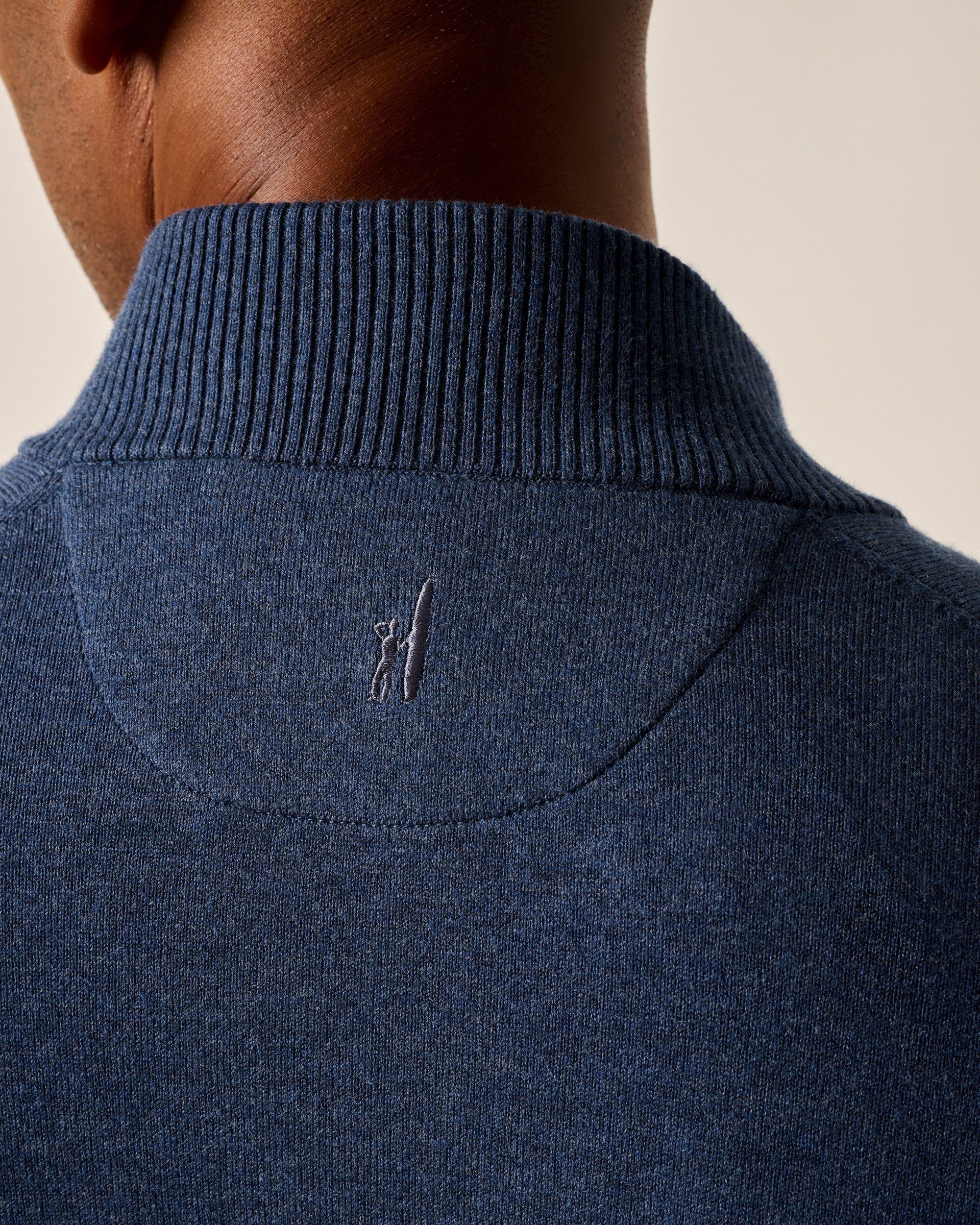 Johnnie-O Desmond Plaited Cotton Blend 1/4 Zip Sweater