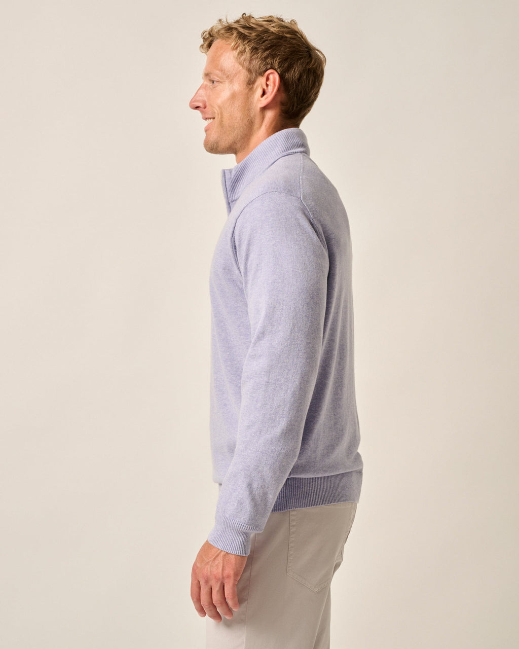 Johnnie-O Desmond Plaited Cotton Blend 1/4 Zip Sweater