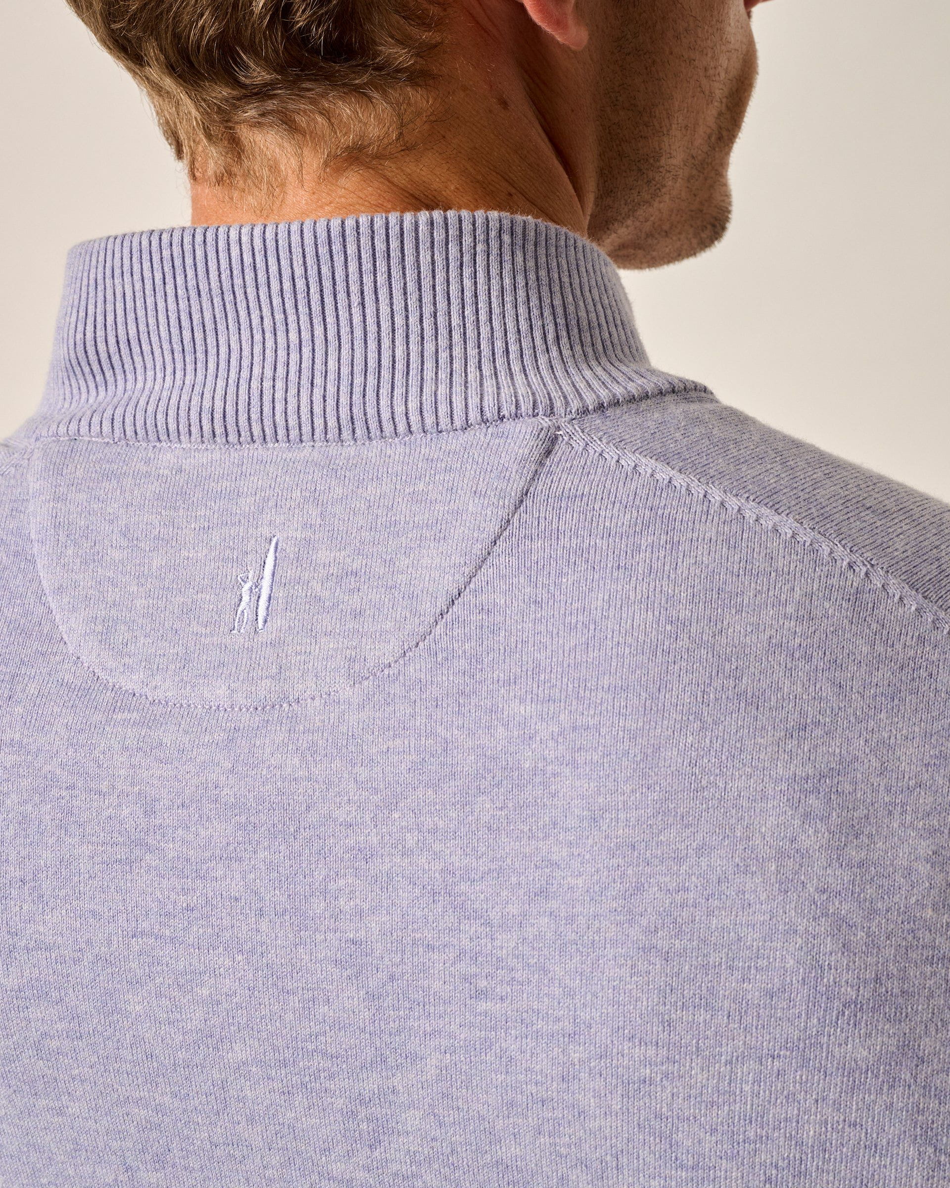 Johnnie-O Desmond Plaited Cotton Blend 1/4 Zip Sweater