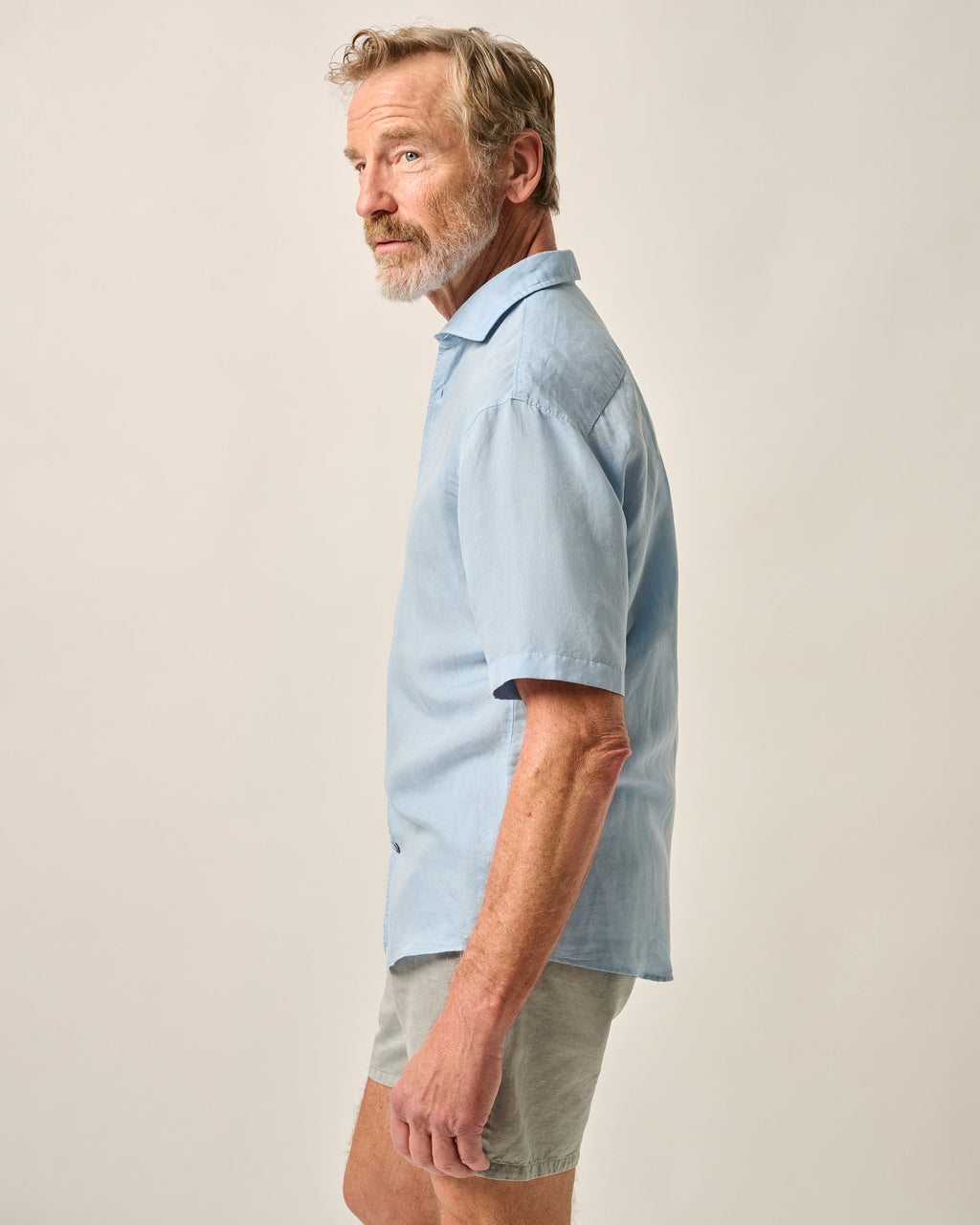 Johnnie-O Garment Dyed Short Sleeve Printed Button Down Shirt - Gianni Solid Knit, Maliblu