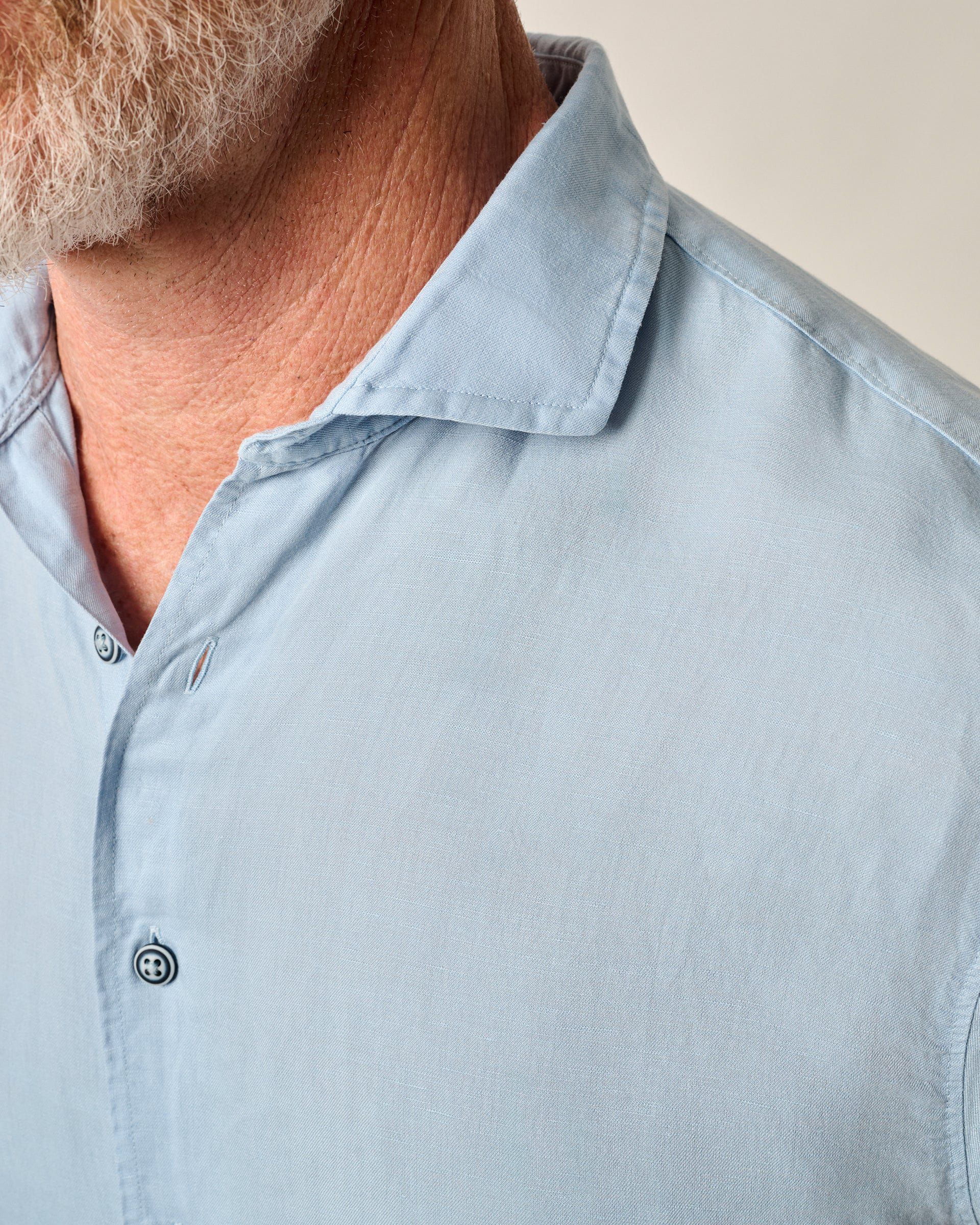 Johnnie-O Short Sleeve Hangin' Out Linen Button Down Shirt - Gianni