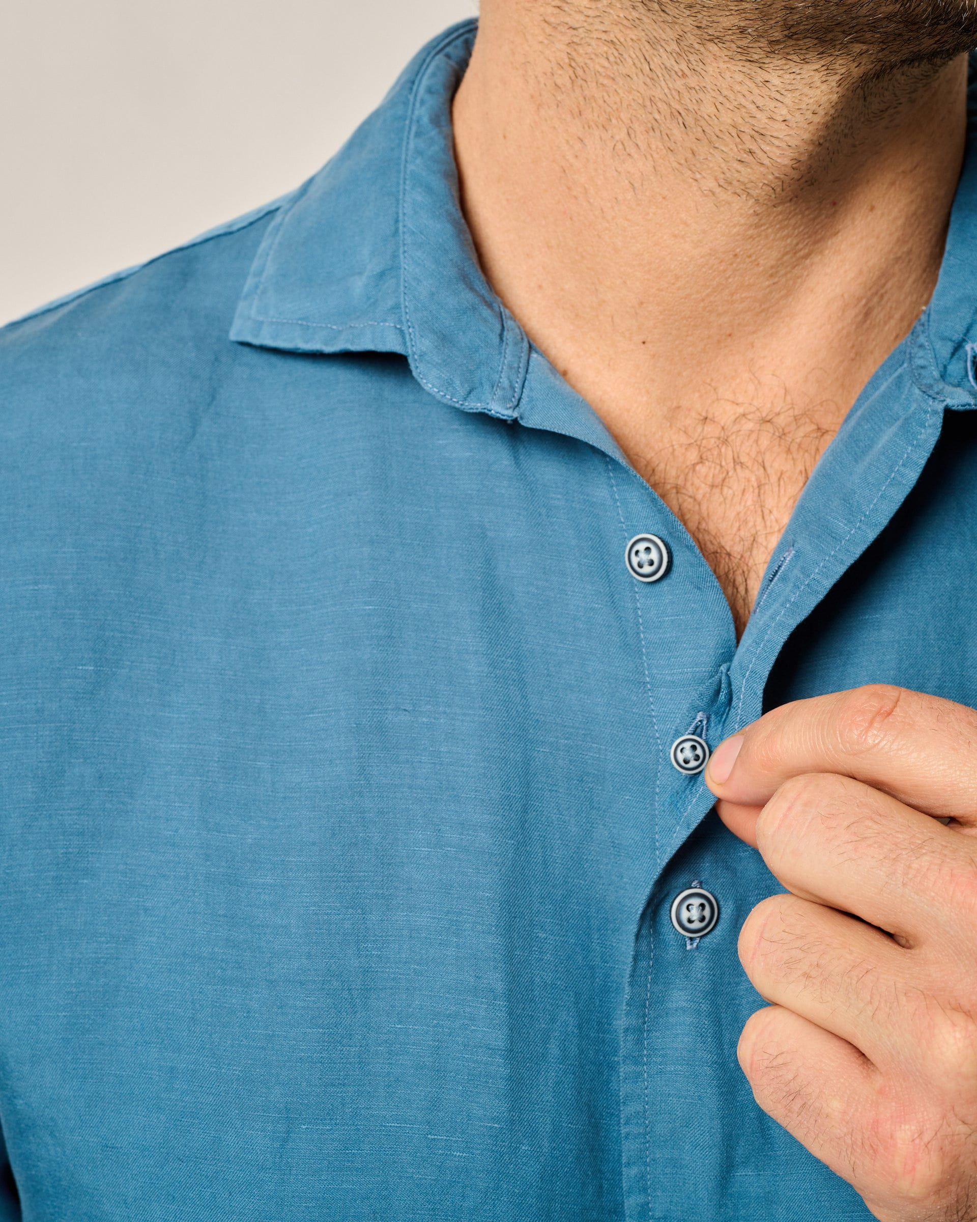 Johnnie-O Short Sleeve Hangin' Out Linen Button Down Shirt - Gianni