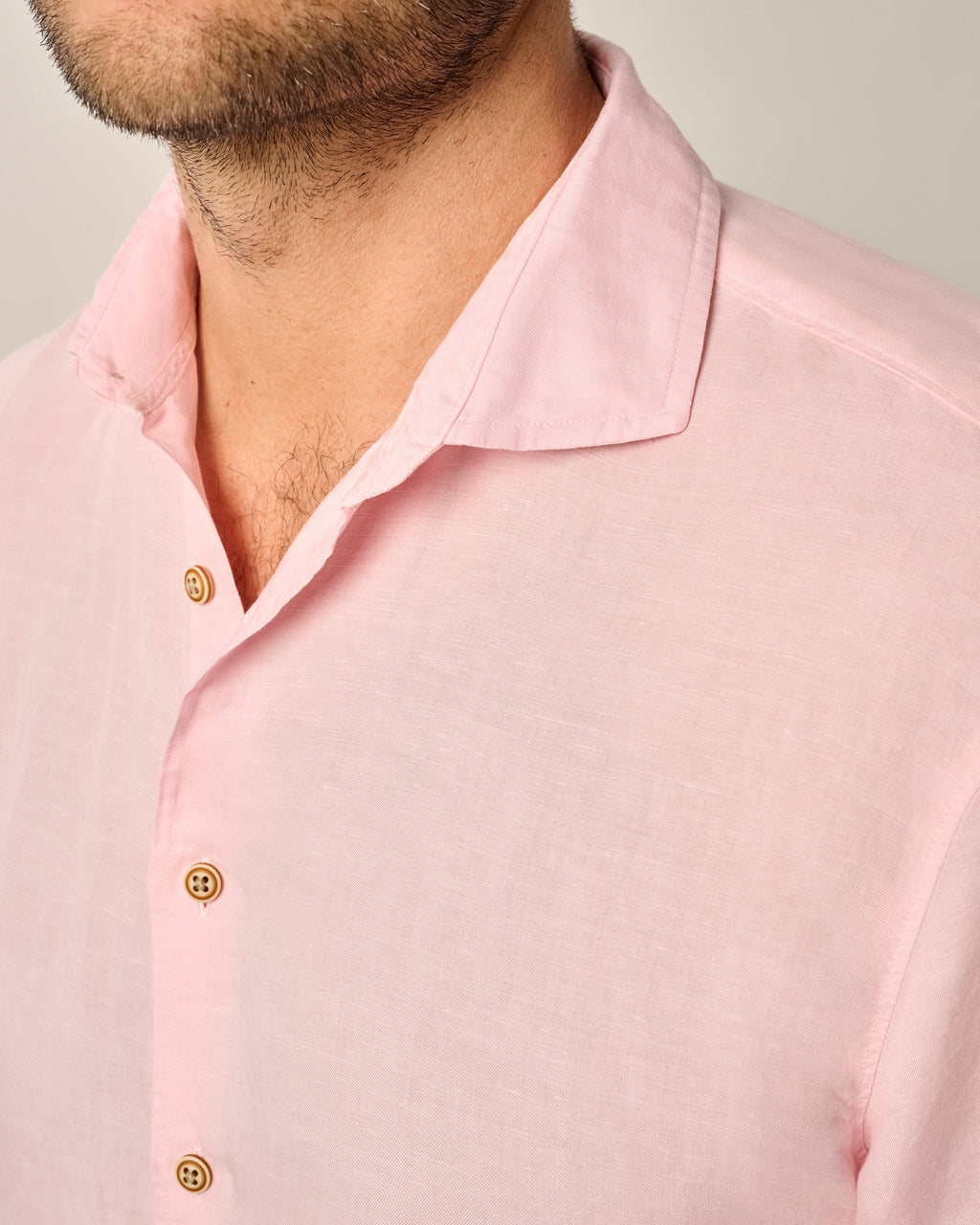 Johnnie-O Garment Dyed Short Sleeve Printed Button Down Shirt - Gianni Solid Knit, Petal