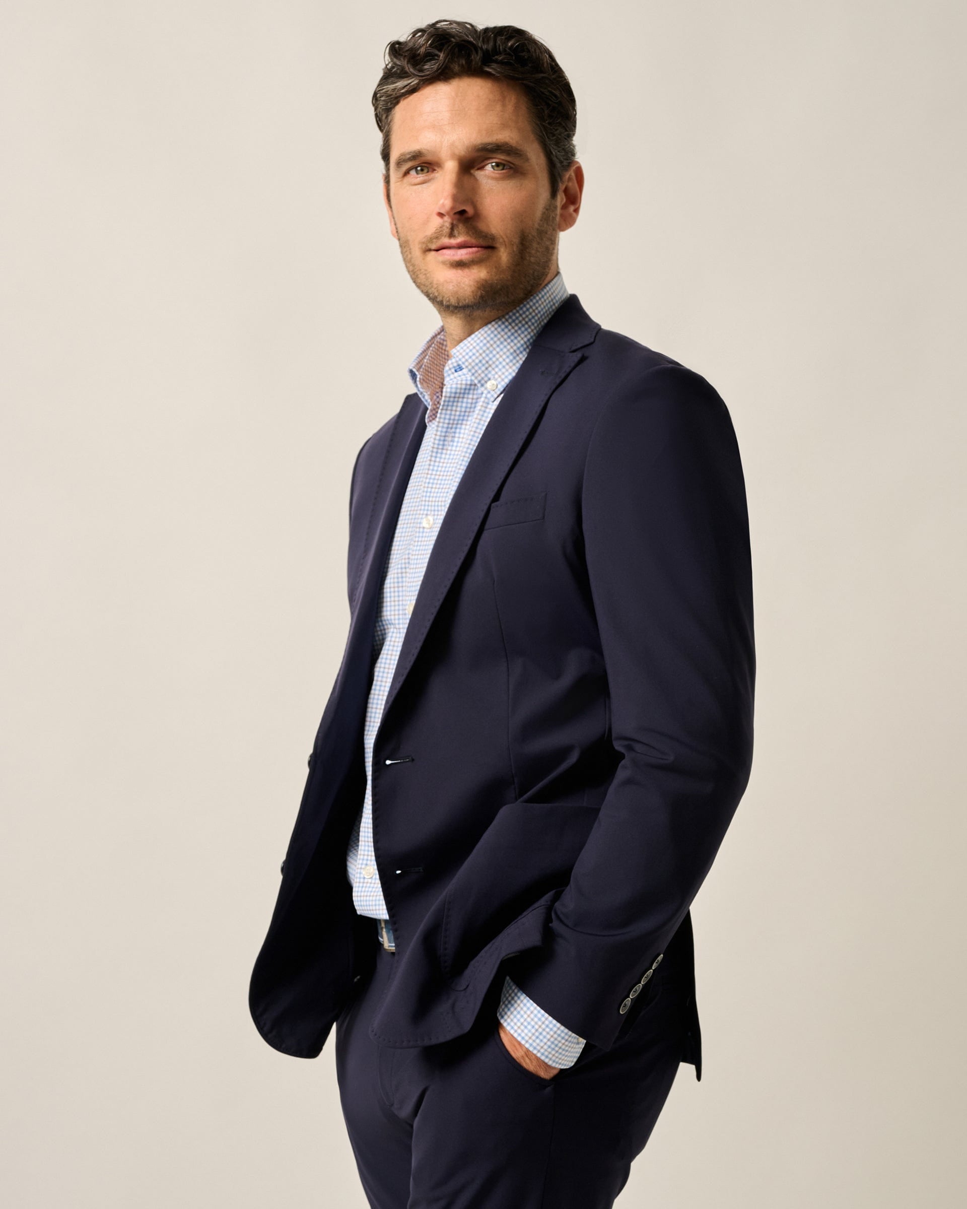 Johnnie-O Hoffman Top Shelf Performance Stretch Knit Blazer, Navy