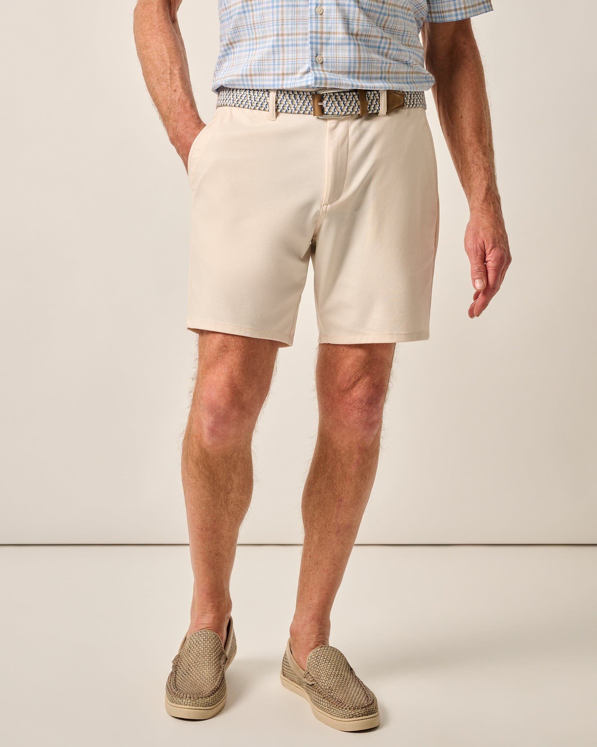 Johnnie-O Jupiters Stretch Cotton Performance Shorts, Sand