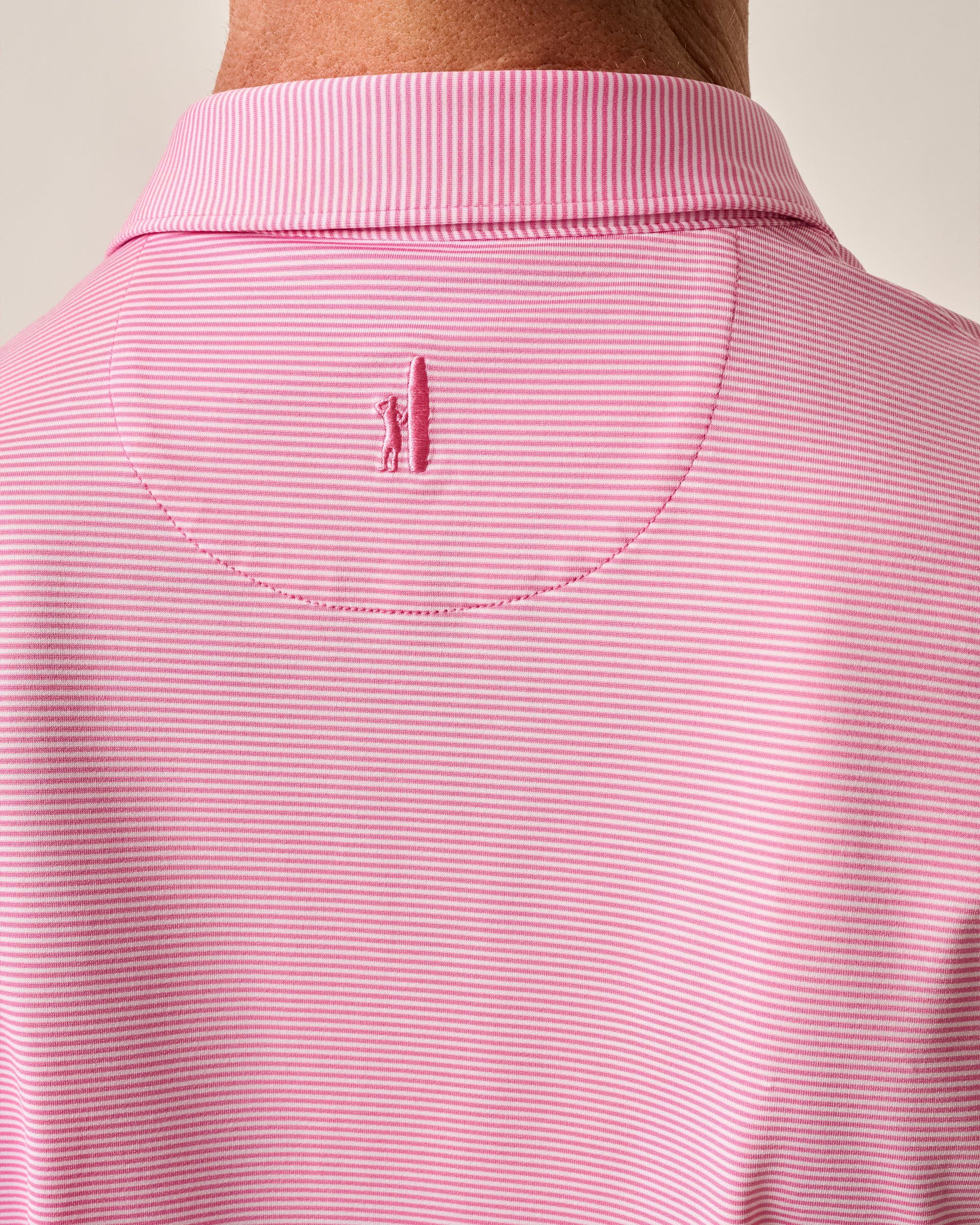 Johnnie-O Performance Jersey Polo - Lyndonn Stripe, Gulf Blue