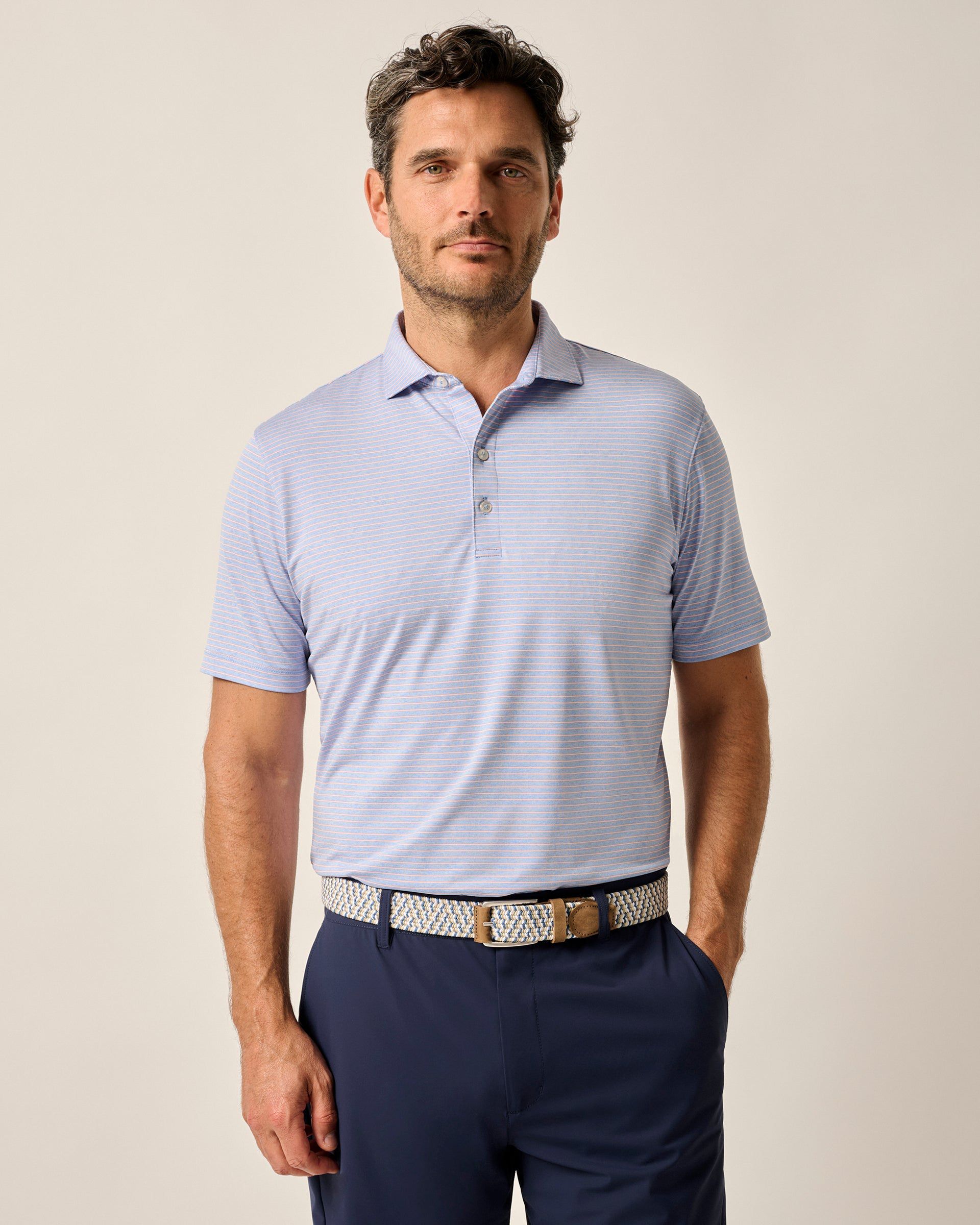 Johnnie-O Performance Jersey Polo - Michael Stripe