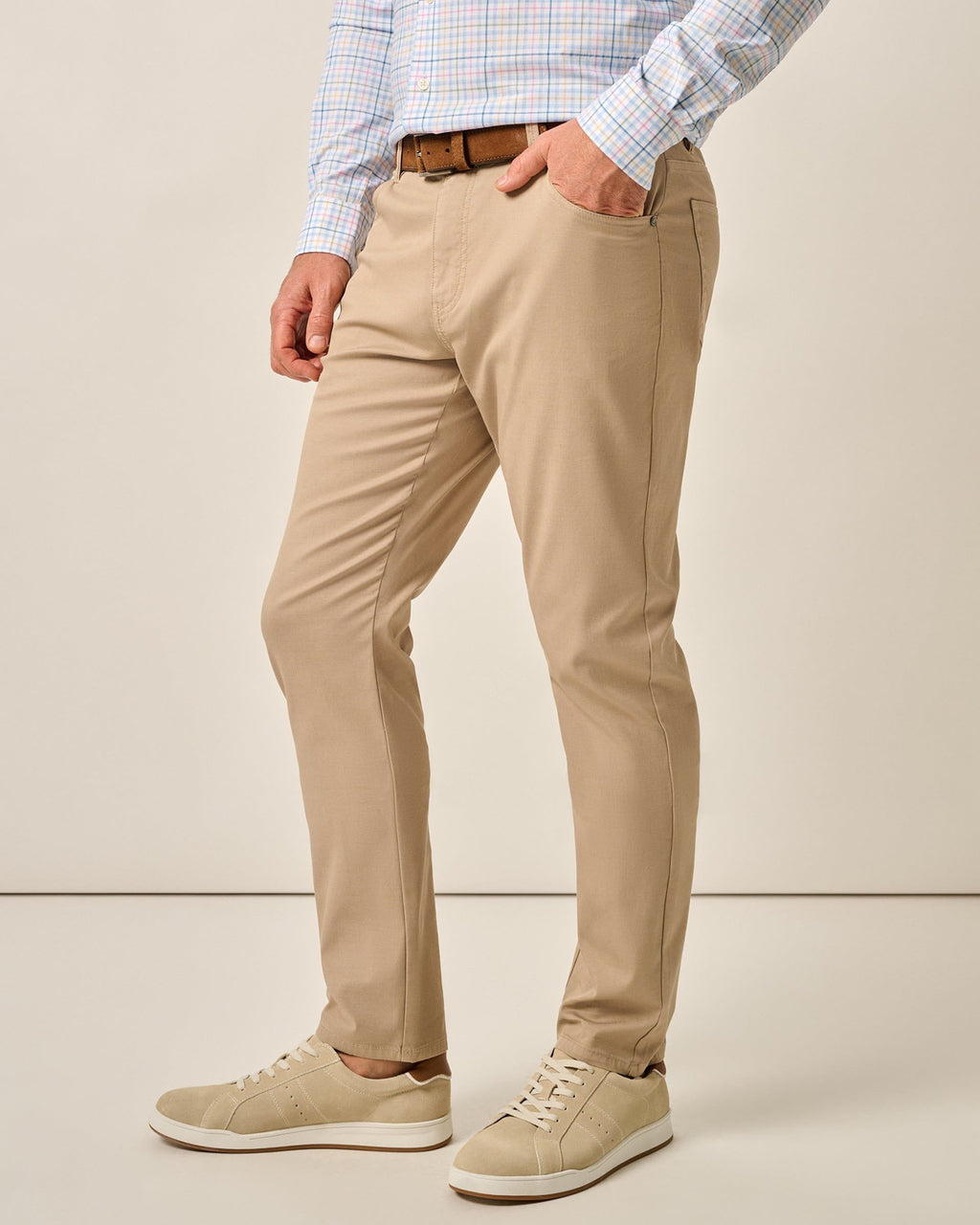 Johnnie-O Atlas Lightweight Stretch 5-Pocket Jeans, Khaki