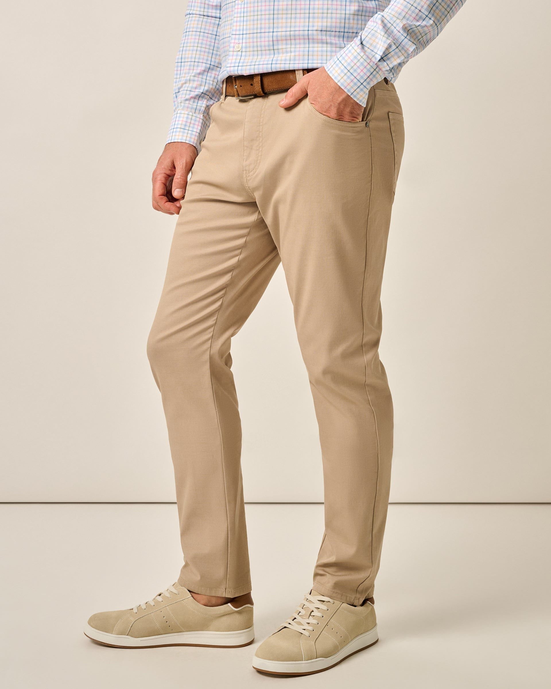 Johnnie-O Atlas Lightweight Stretch 5-Pocket Jeans, Khaki