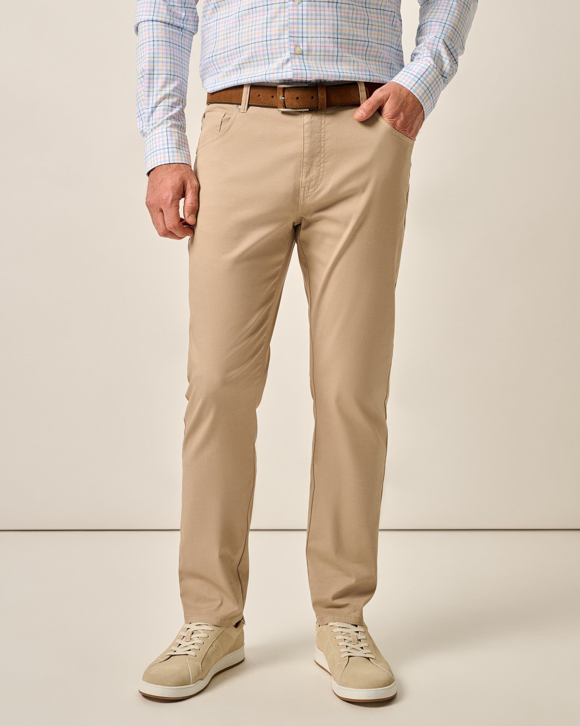 Johnnie-O Atlas Lightweight Stretch 5-Pocket Jeans, Khaki