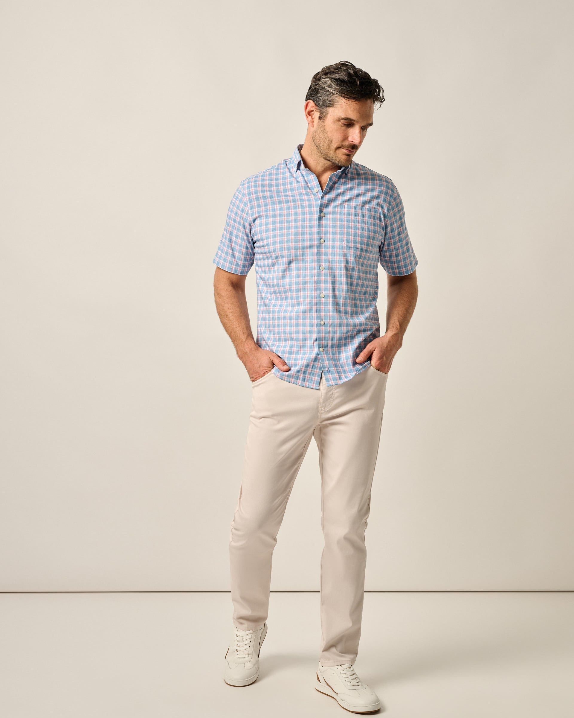 Johnnie-O Atlas Lightweight Stretch 5-Pocket Pant, Stone