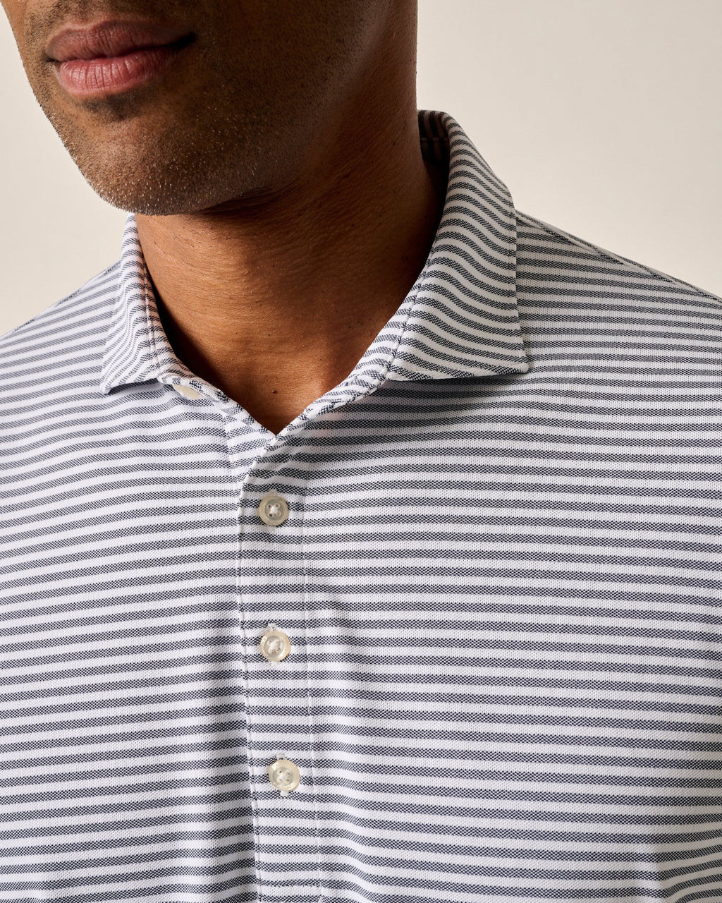 Johnnie-O Performance Mesh Polo - Stetson Stripe, Navy