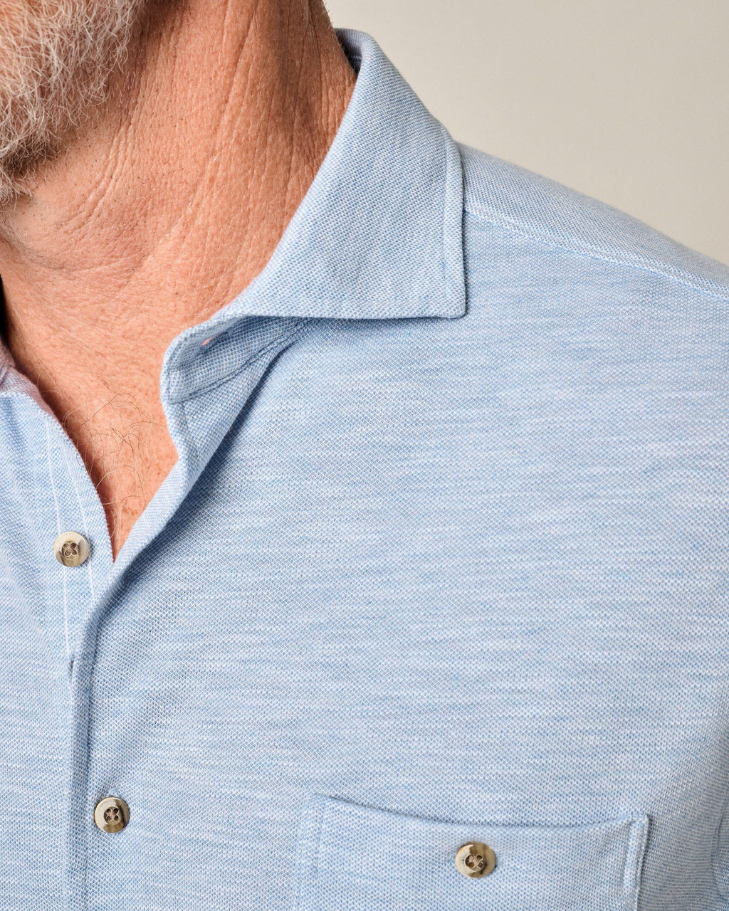 Johnnie-O Short-Sleeve Knit Pique Button-Down Shirt - Tasca