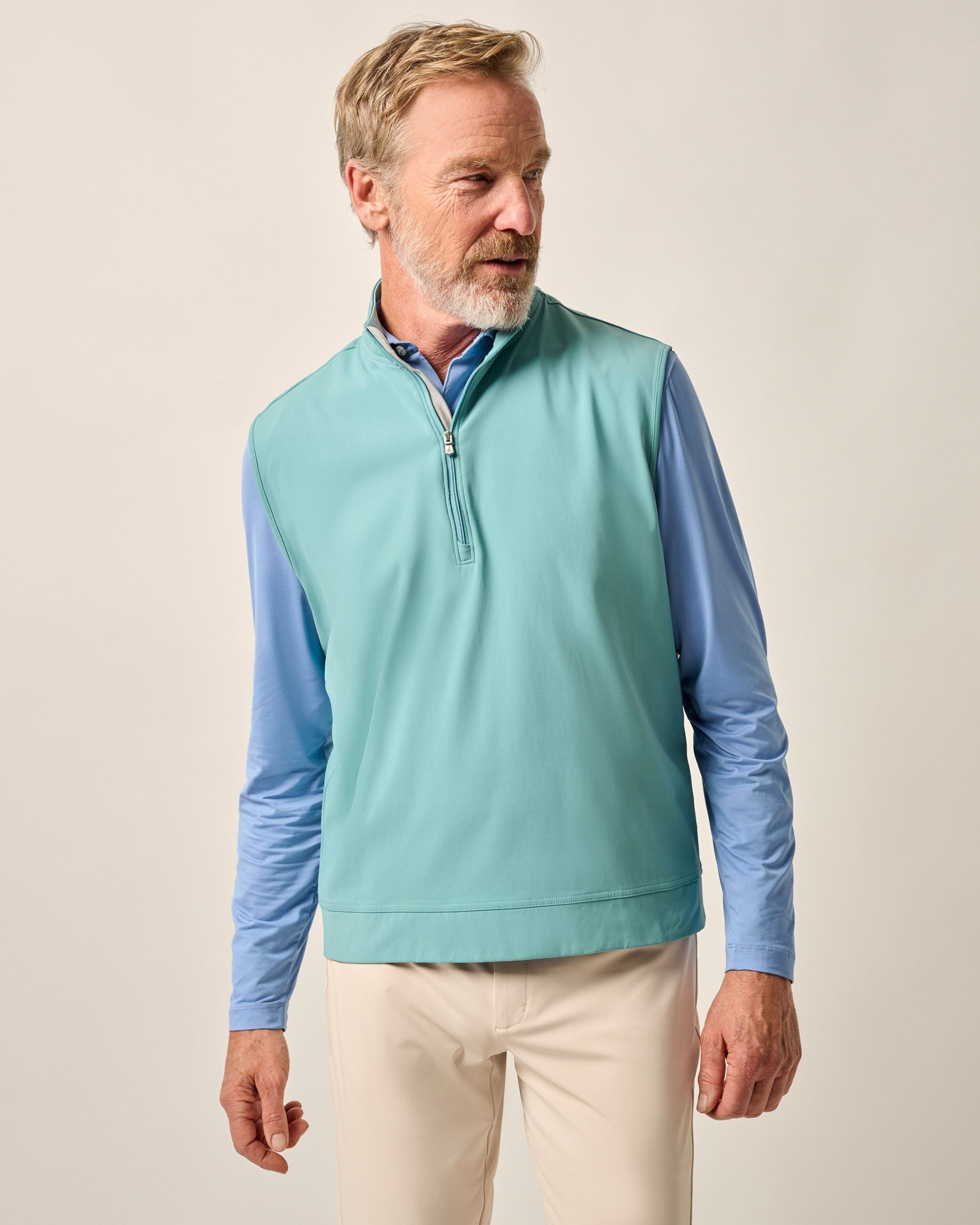Johnnie-O The Motion 1/4 Zip Performance Vest, Green Grass