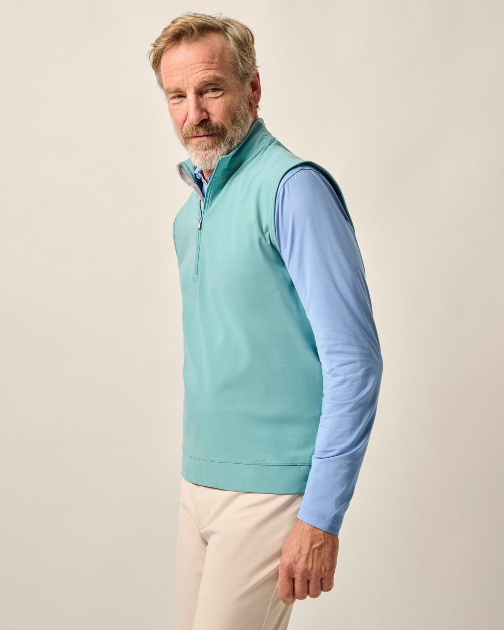 Johnnie-O The Motion 1/4 Zip Performance Vest, Green Grass