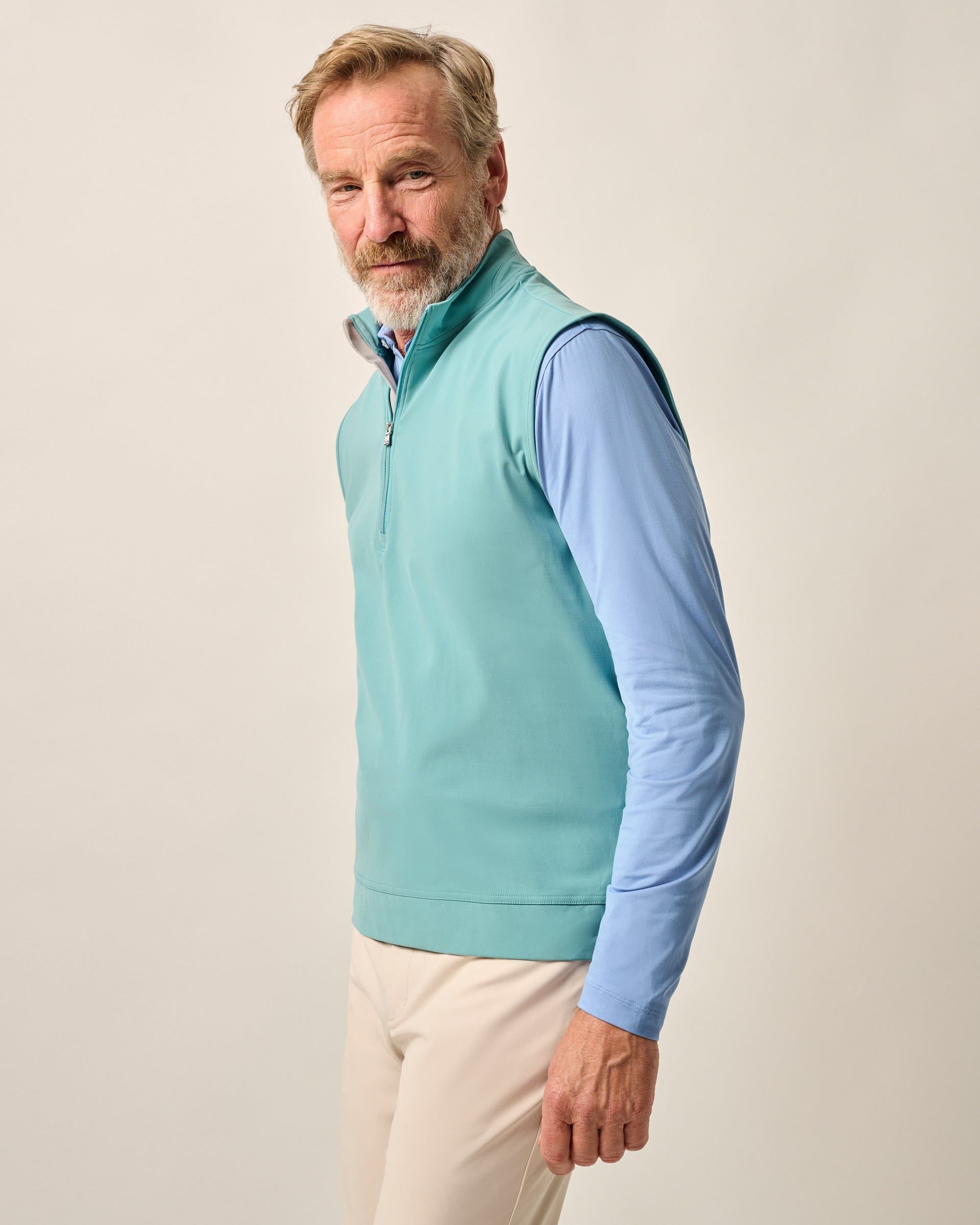 Johnnie-O The Motion 1/4 Zip Performance Vest, Green Grass