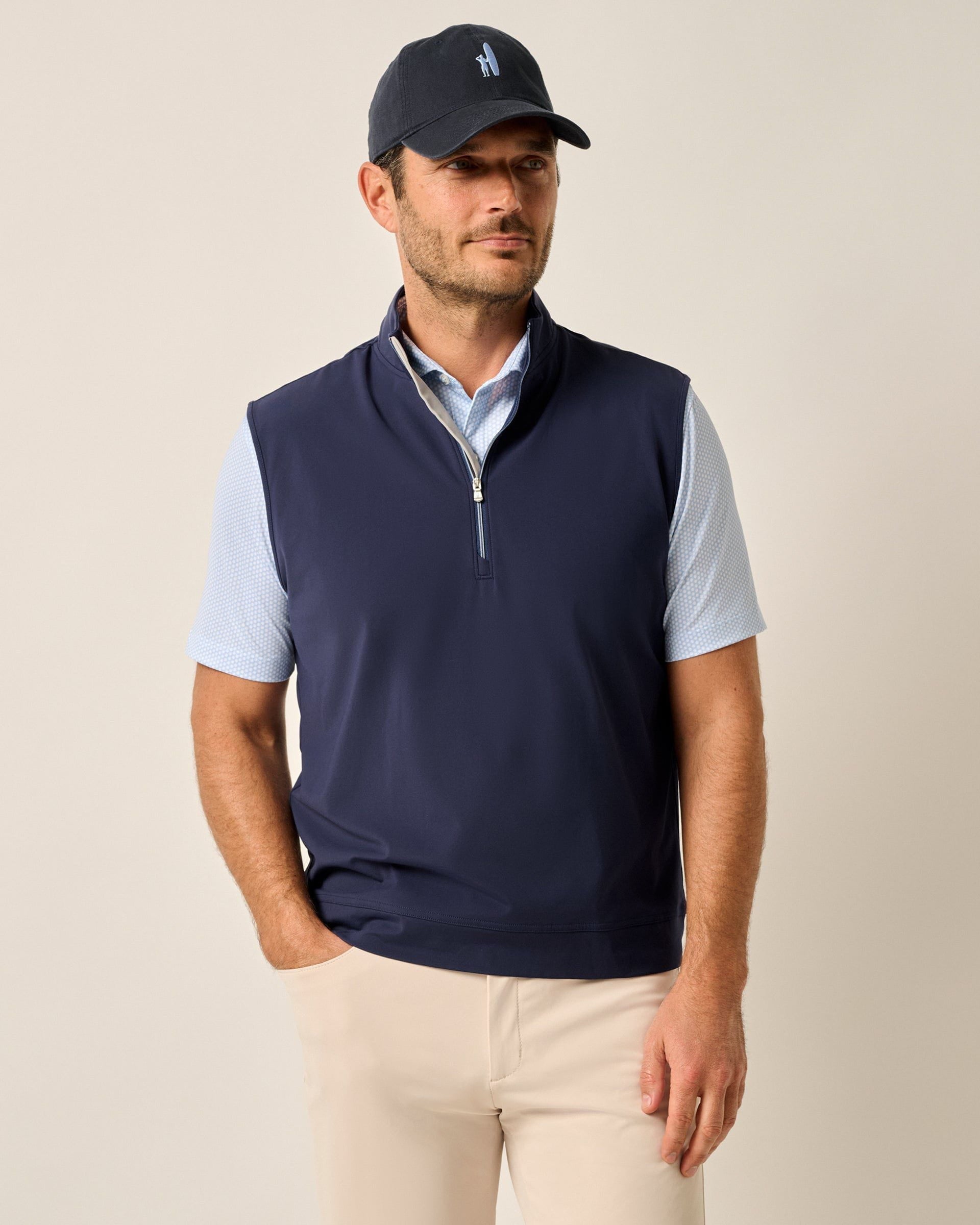 Johnnie-O The Motion 1/4 Zip Performance Vest, Navy